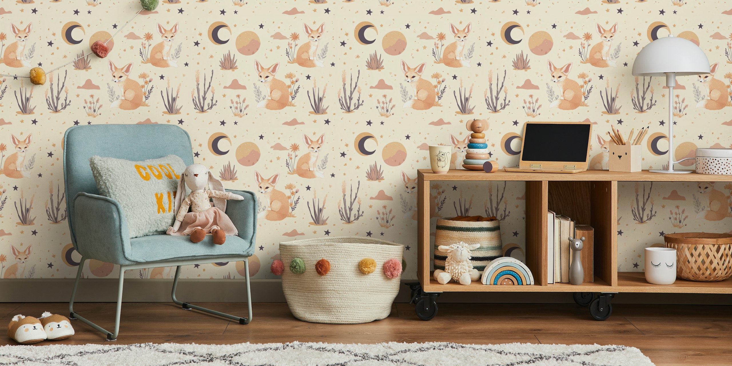 Fennec Fox in the Stars design della carta da parati