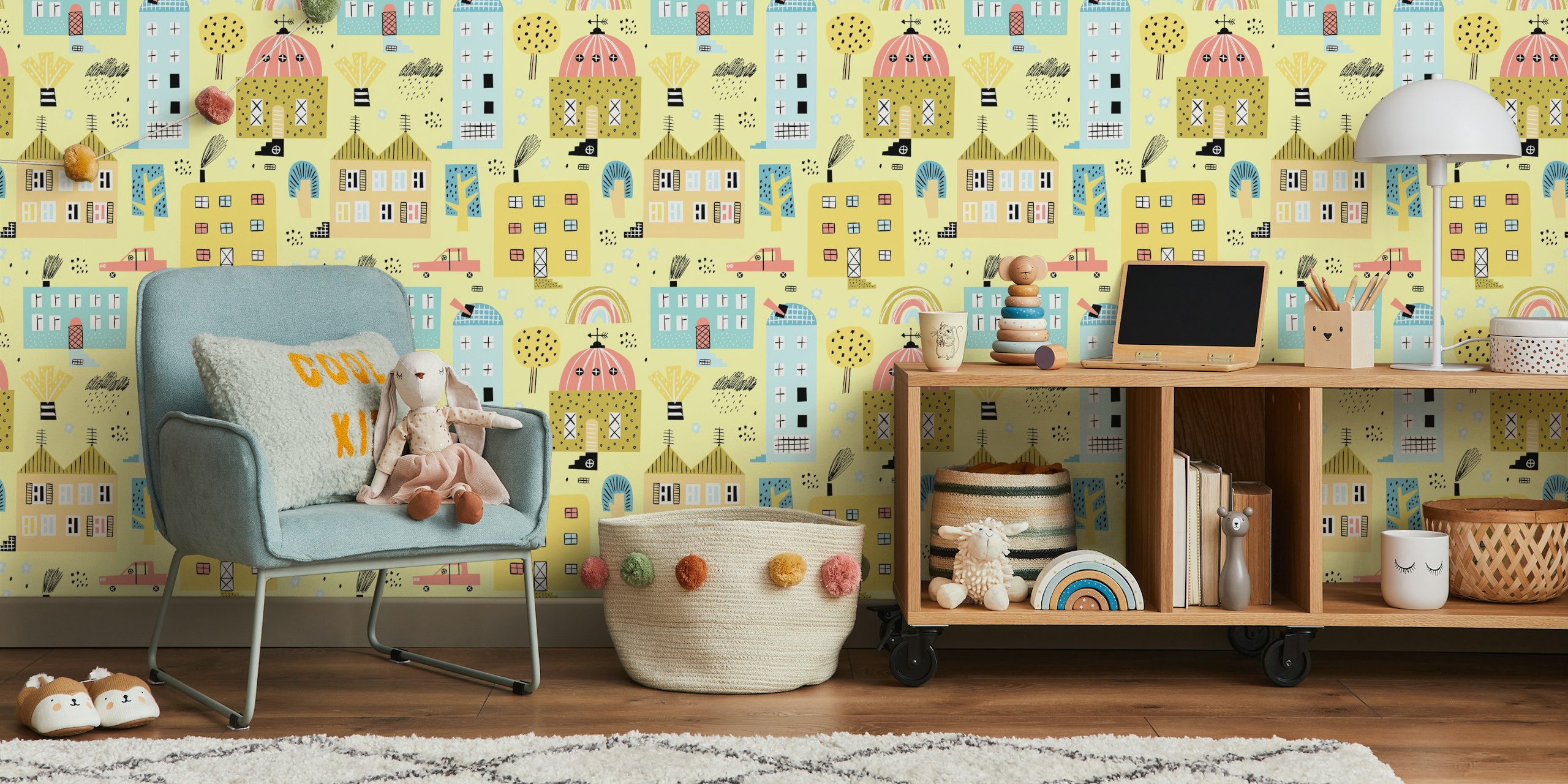 Design de papier peint Playful Building Patterns