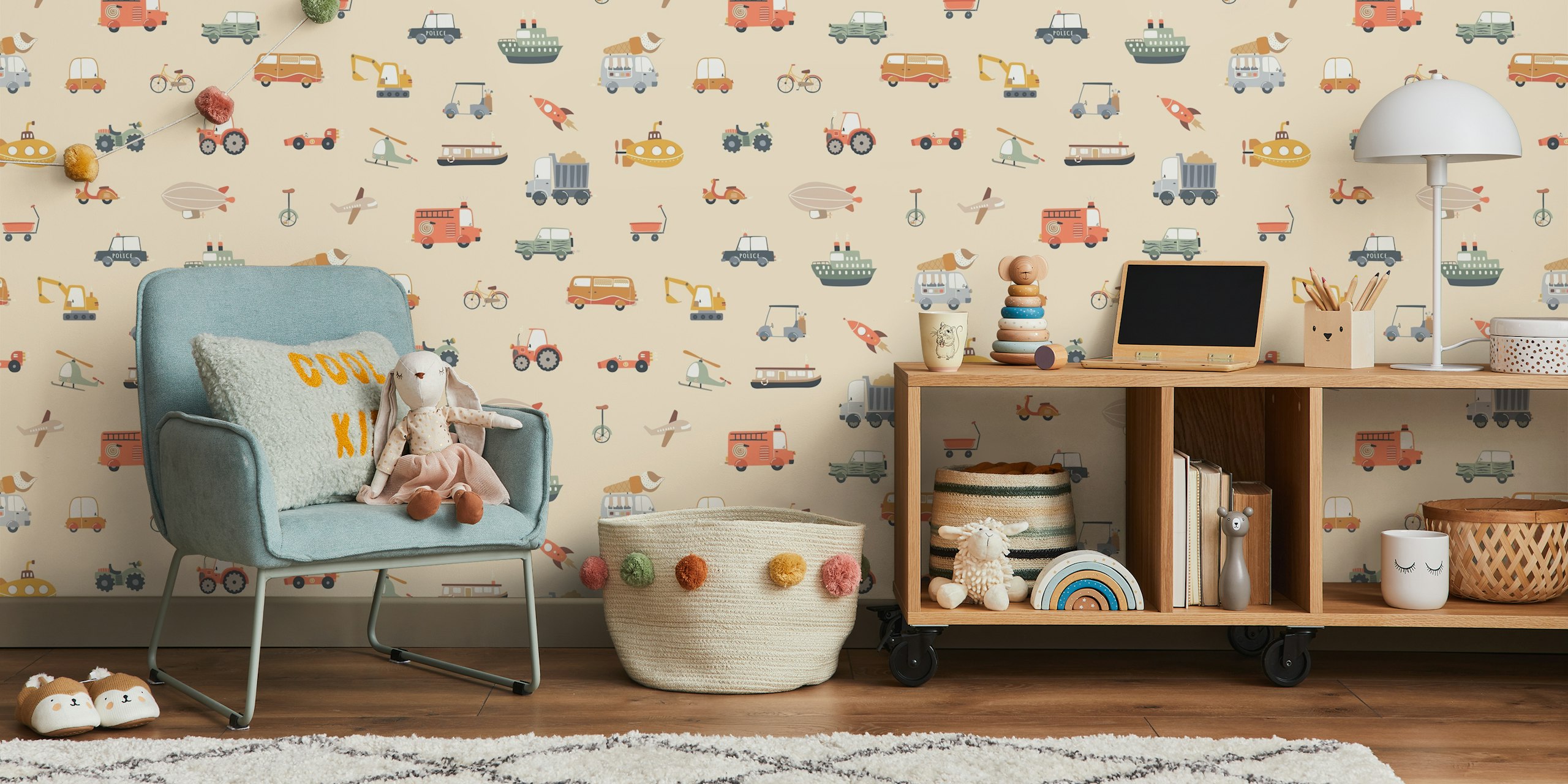 Wallpaper Transportation met verschillende voertuigen