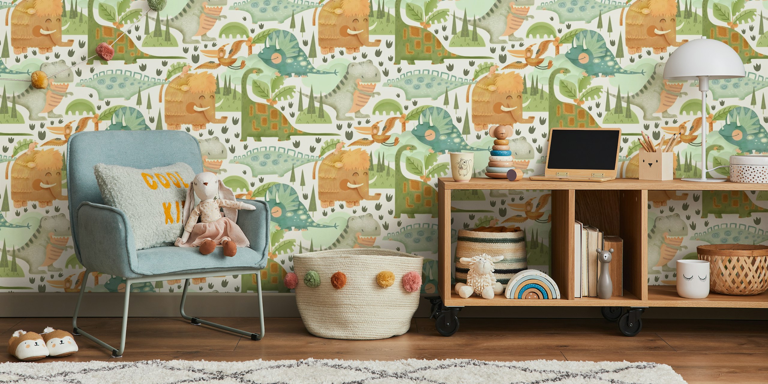 Papier peint Dinosaur Dreamland dans une chambre