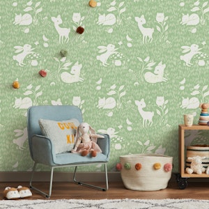 Sweet woodland friends for kids - sage green