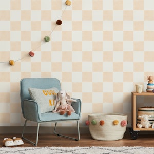 Blush Pink Watercolor Checkerboard