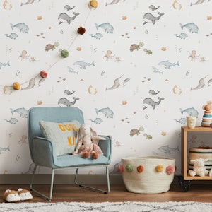 Friendly Sea Animals In White