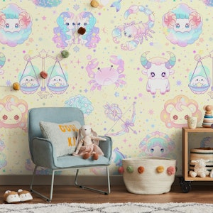 Cute Kawaii Zodiac 4 pastel yellow
