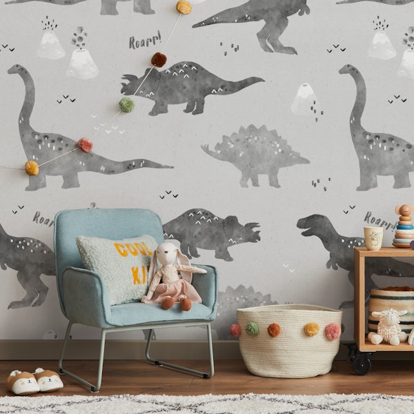 Watercolor Dino - black