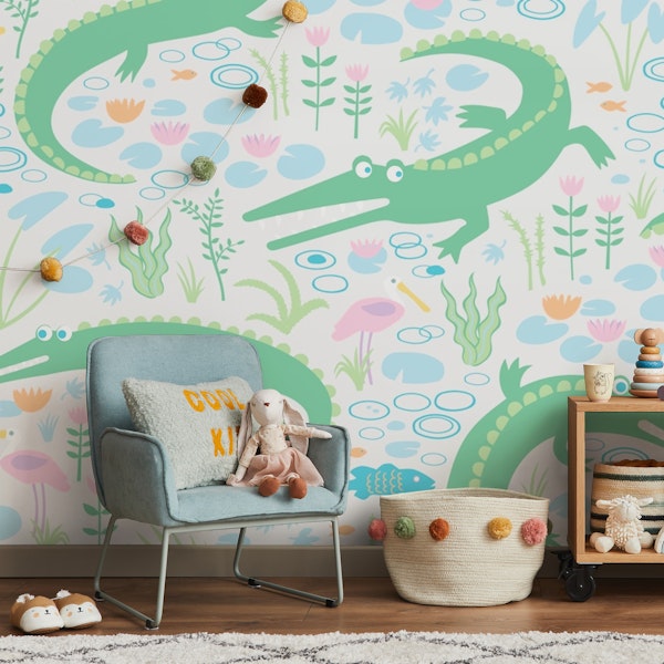 American Alligators and Spoonbills - Grey