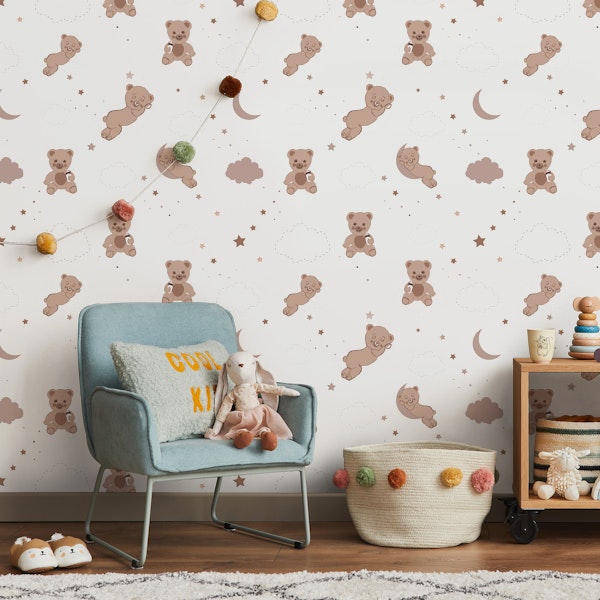 Teddy bear neutral brown colored pattern