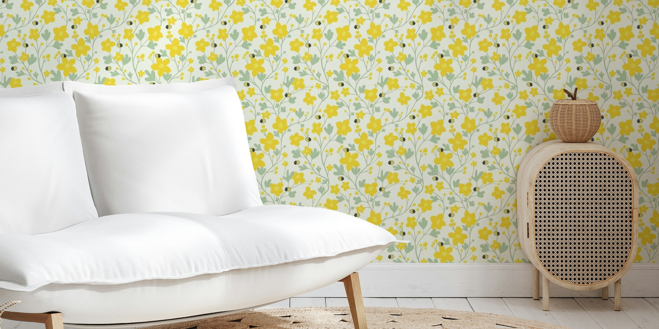 Buy A Buttercup Floral Wallpaper Online - Happywall