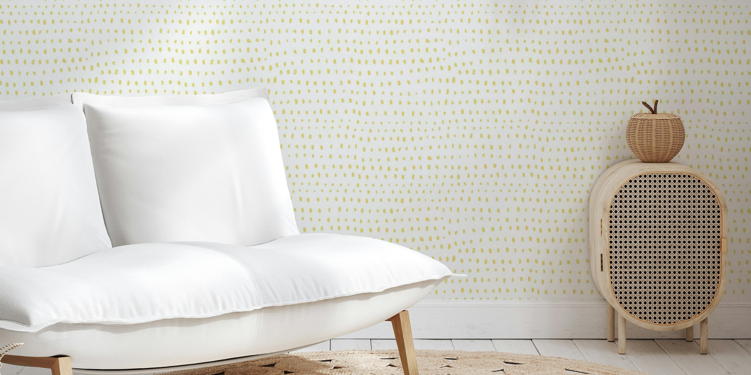 Hand drawn dots in yellow wallpaper