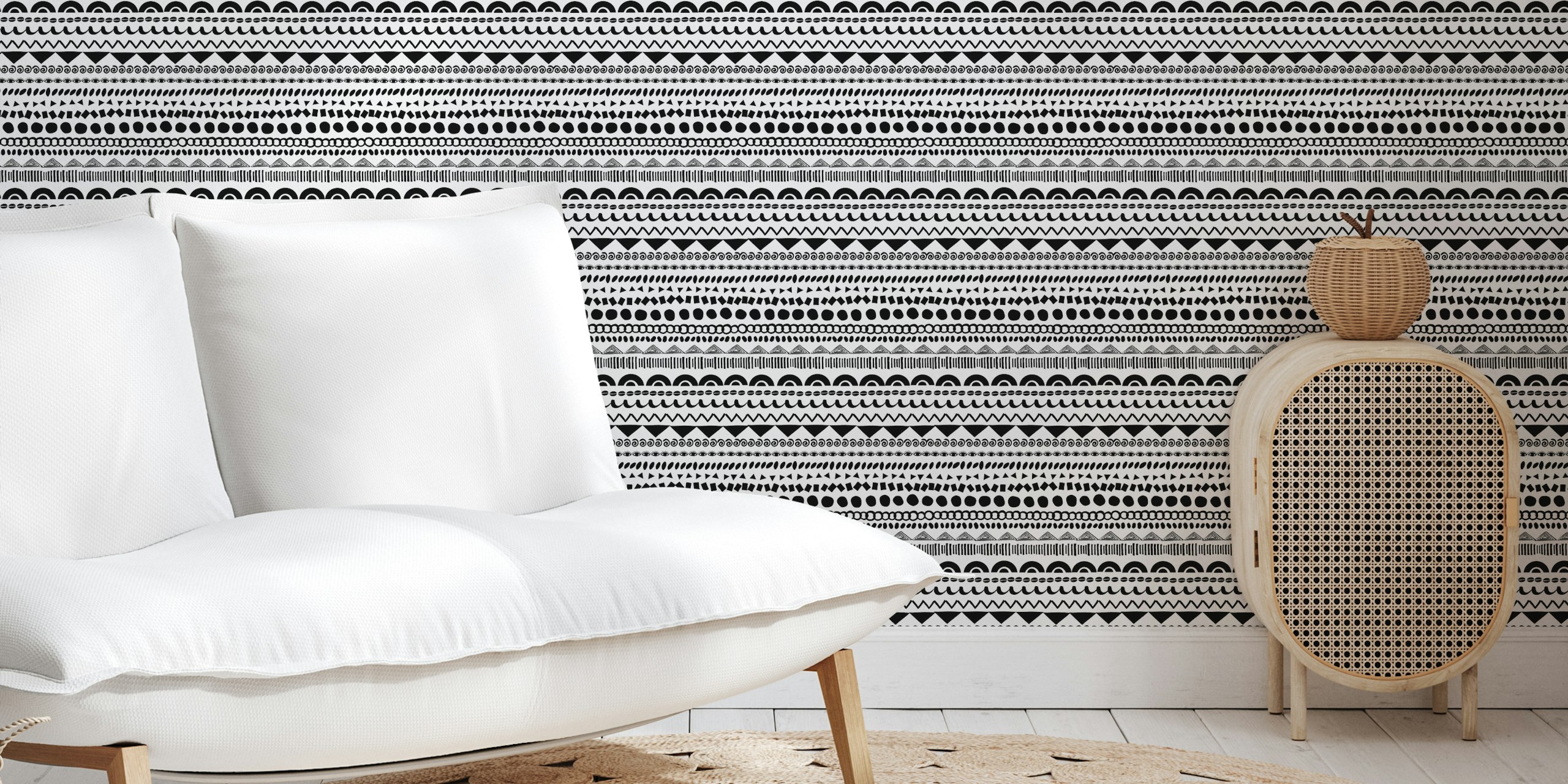 Ethnic Lines tapet vist i et rom