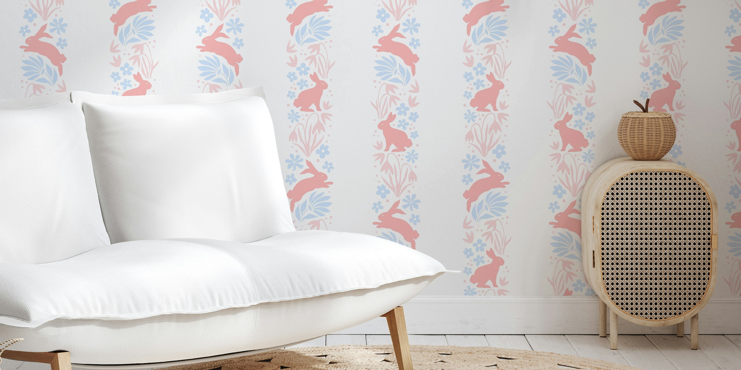 Tapeta Bunny stripes v pokoji