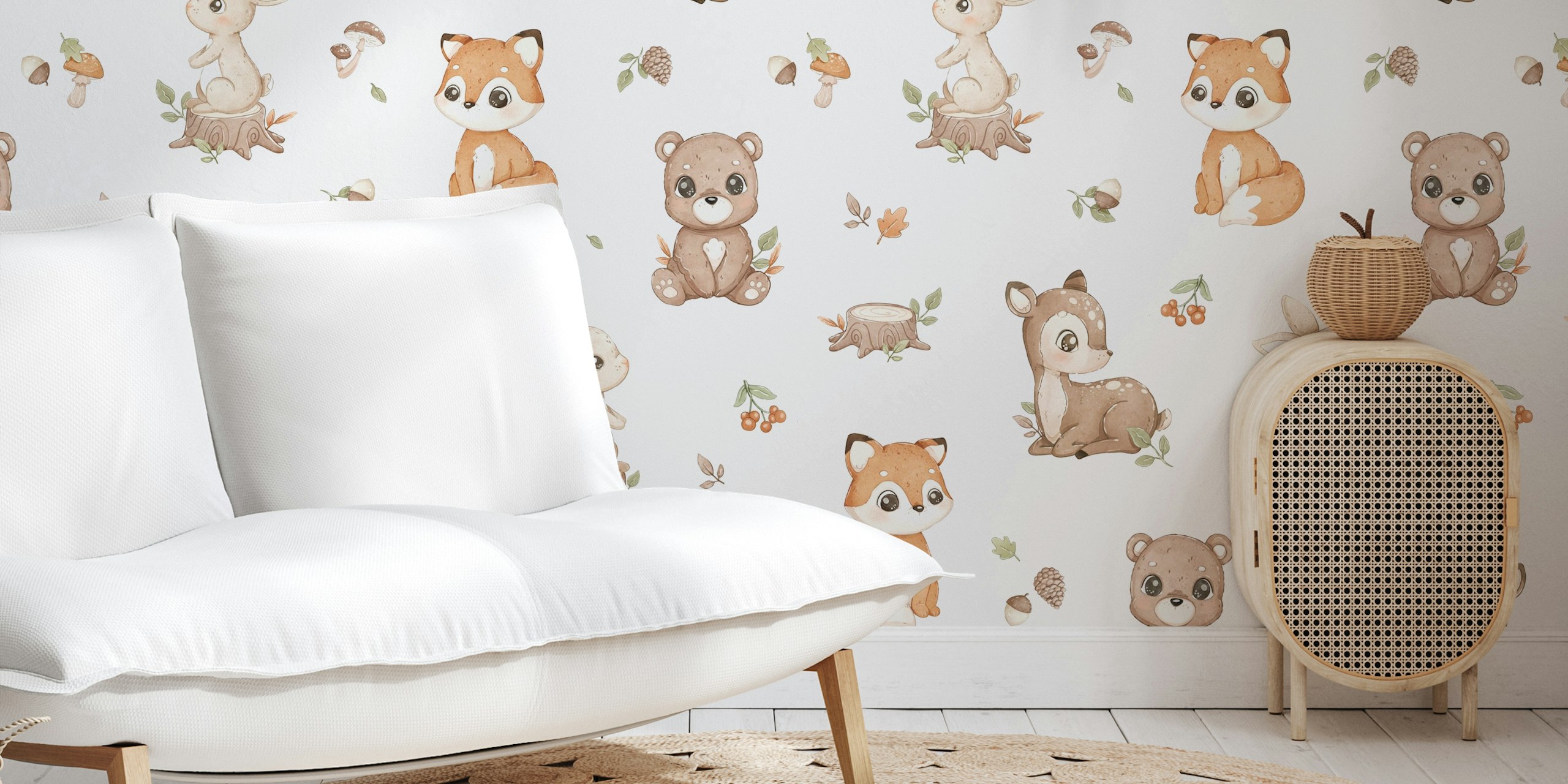 Tapeta Little Woodland Friends w pokoju