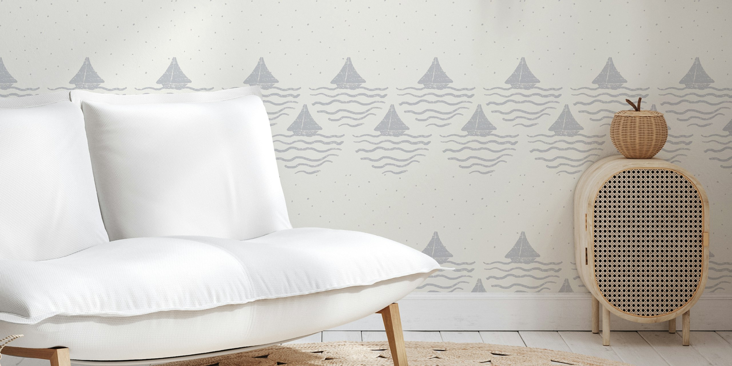 Design tapety Sailboat Seaside Bliss v místnosti