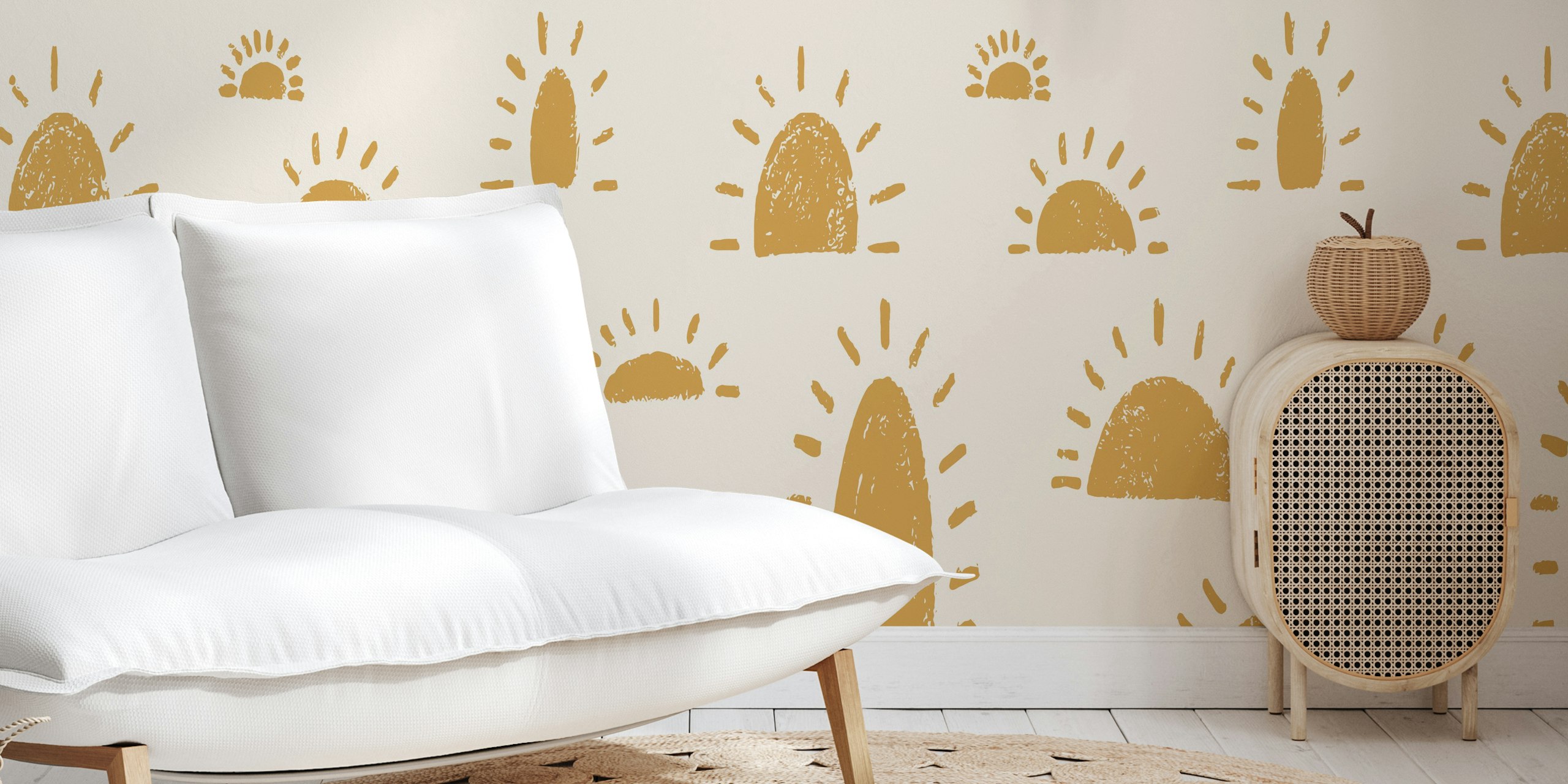 Golden Sunrise Bliss tapet i et rum