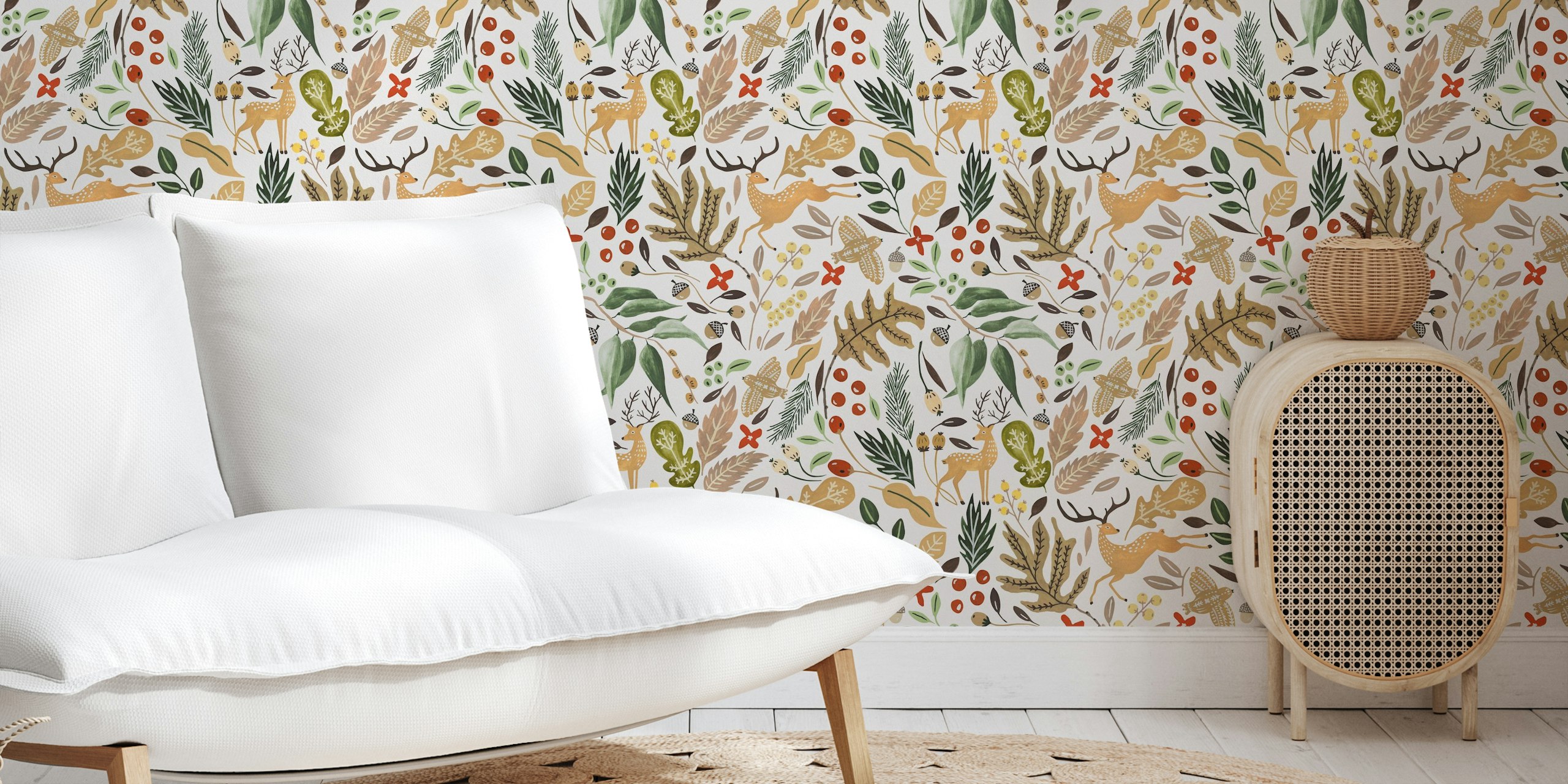 Noël wild nature wallpaper design dans une pièce