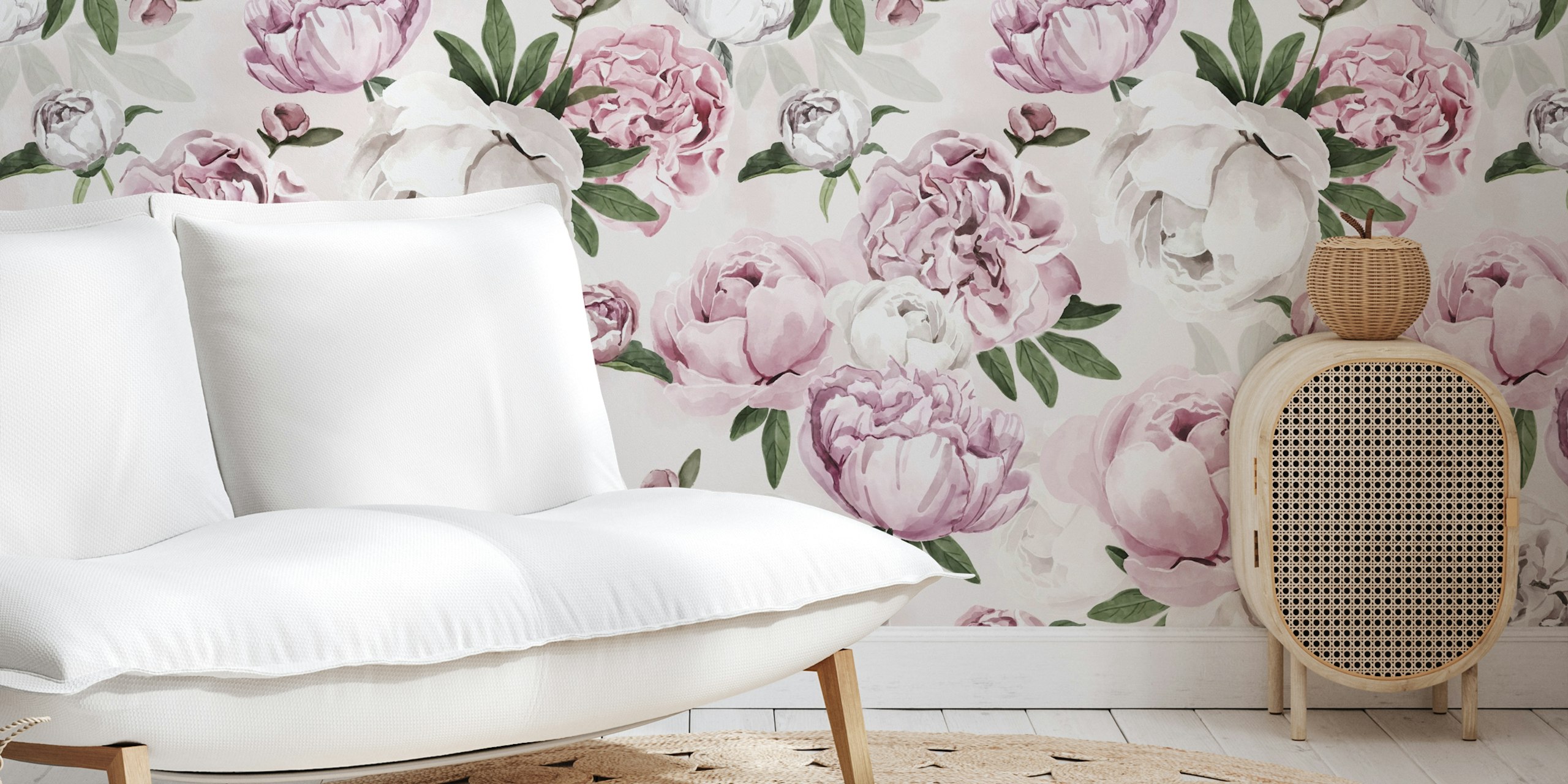 Papier peint Cherie Peonies dans une pièce