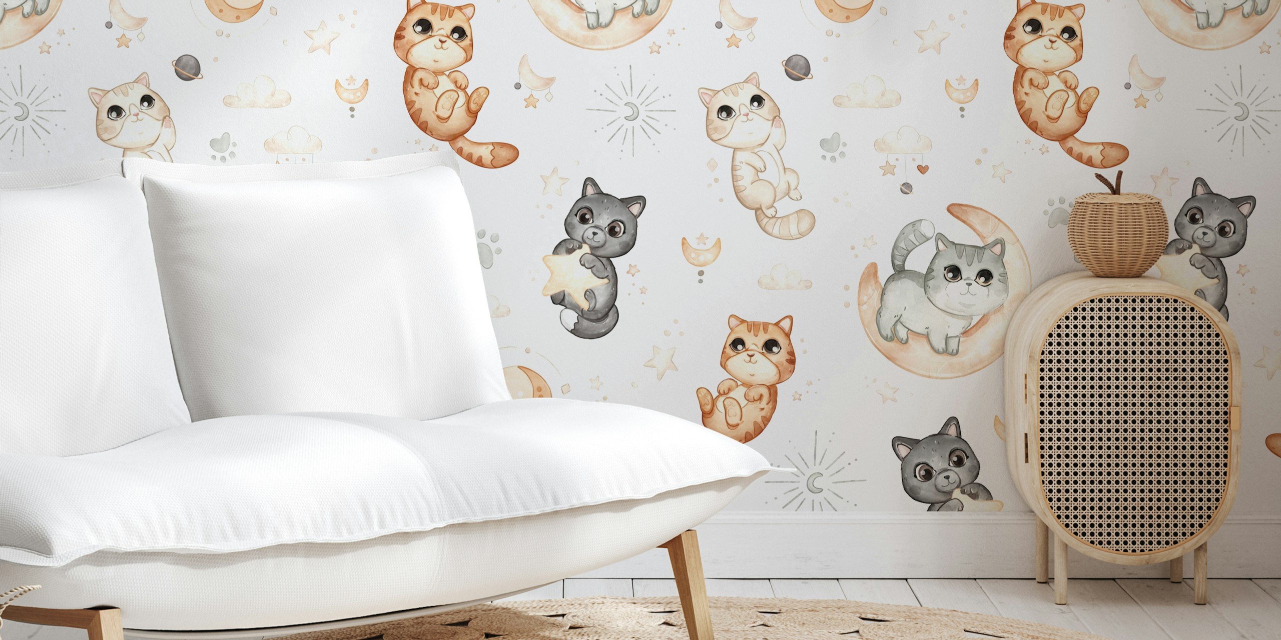Meow-Stellar wanddecoratie met speelse katten