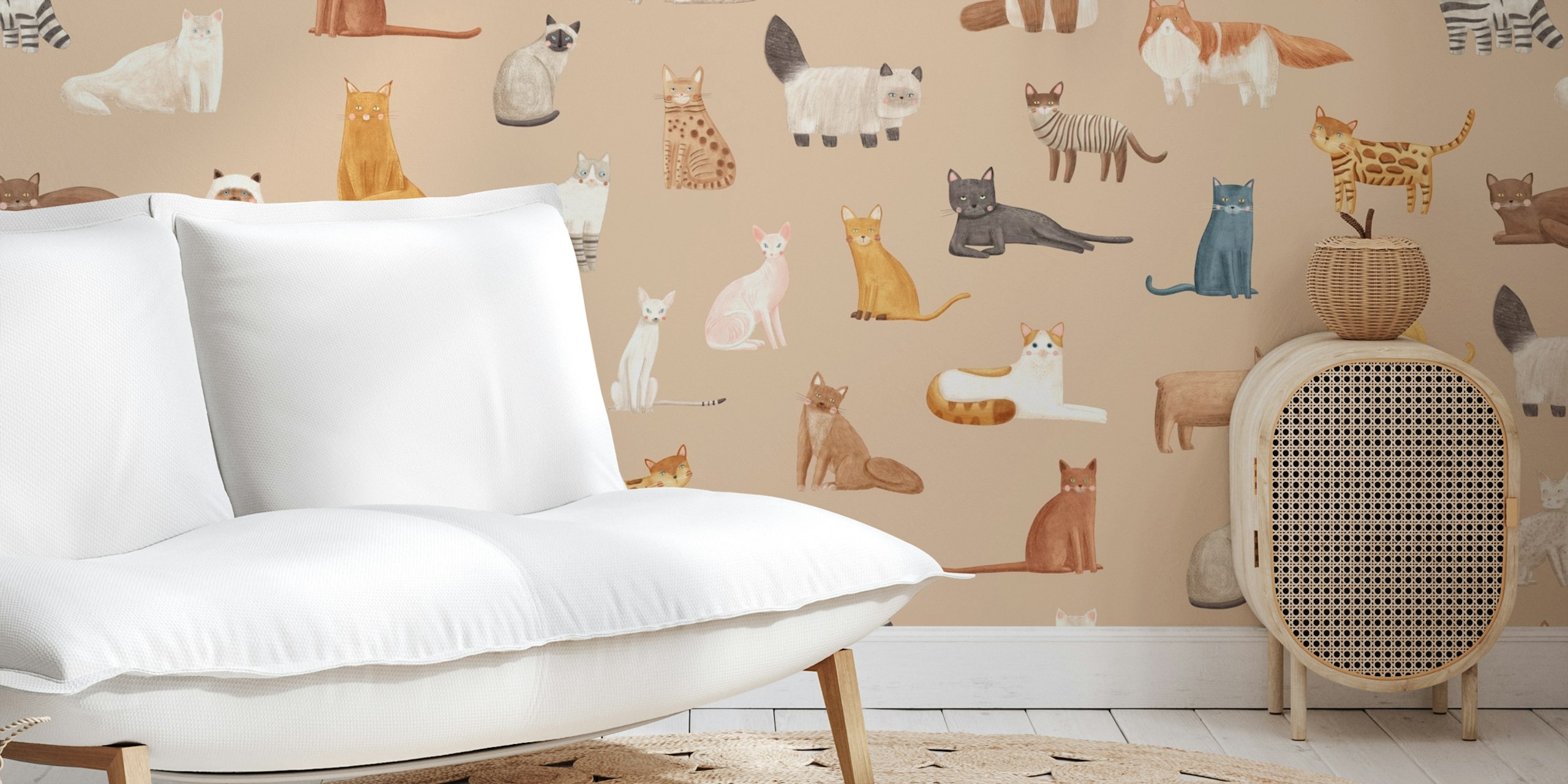 Cute cats gathering Tapetdesign