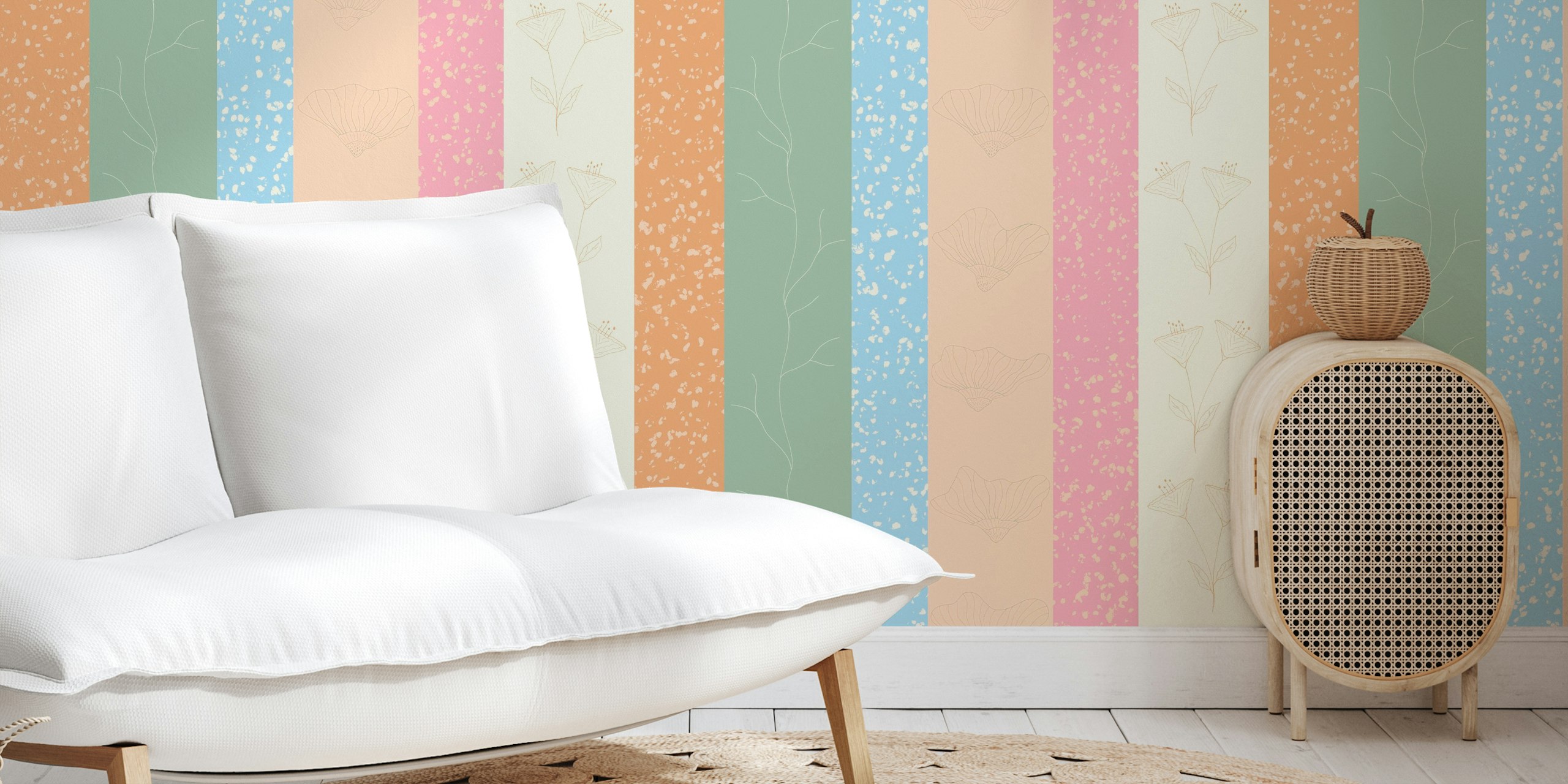 Papier peint Whimsy Wildflower Panel dans une pièce