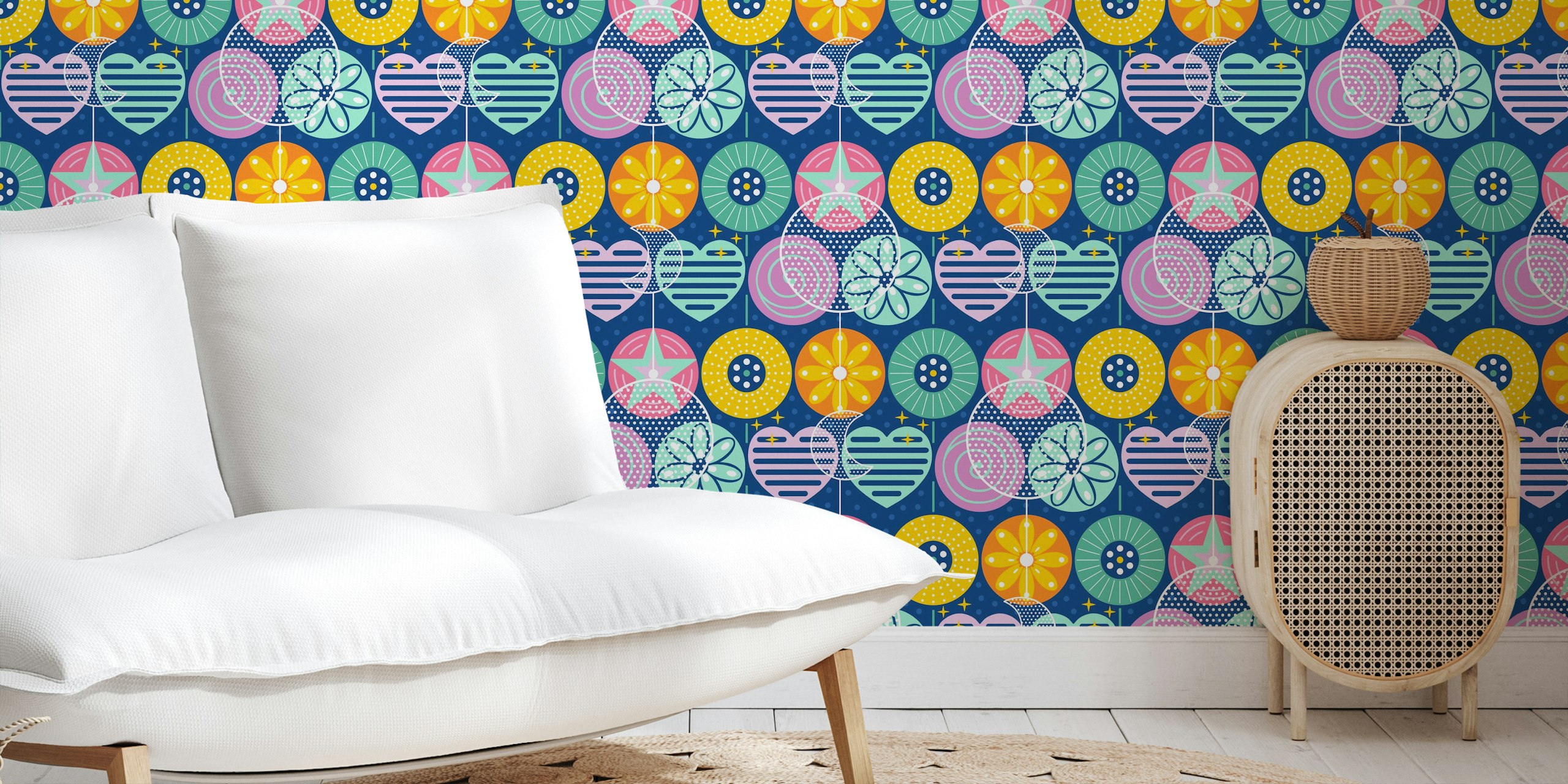 Carta da parati Colorful Party Wall in una stanza
