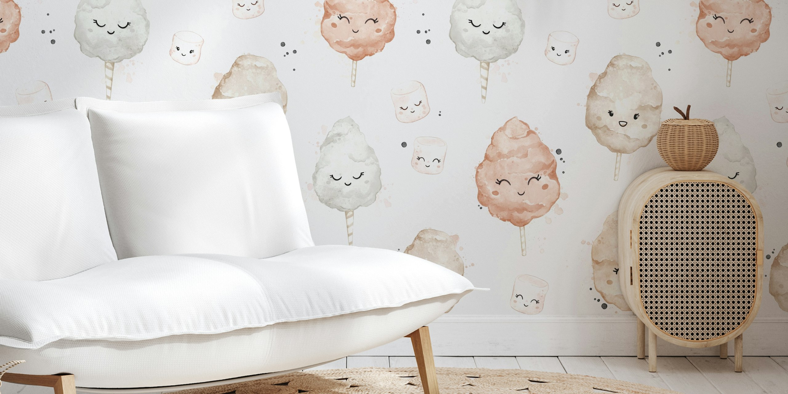 Cotton Candy - sand wallpaper design in a room