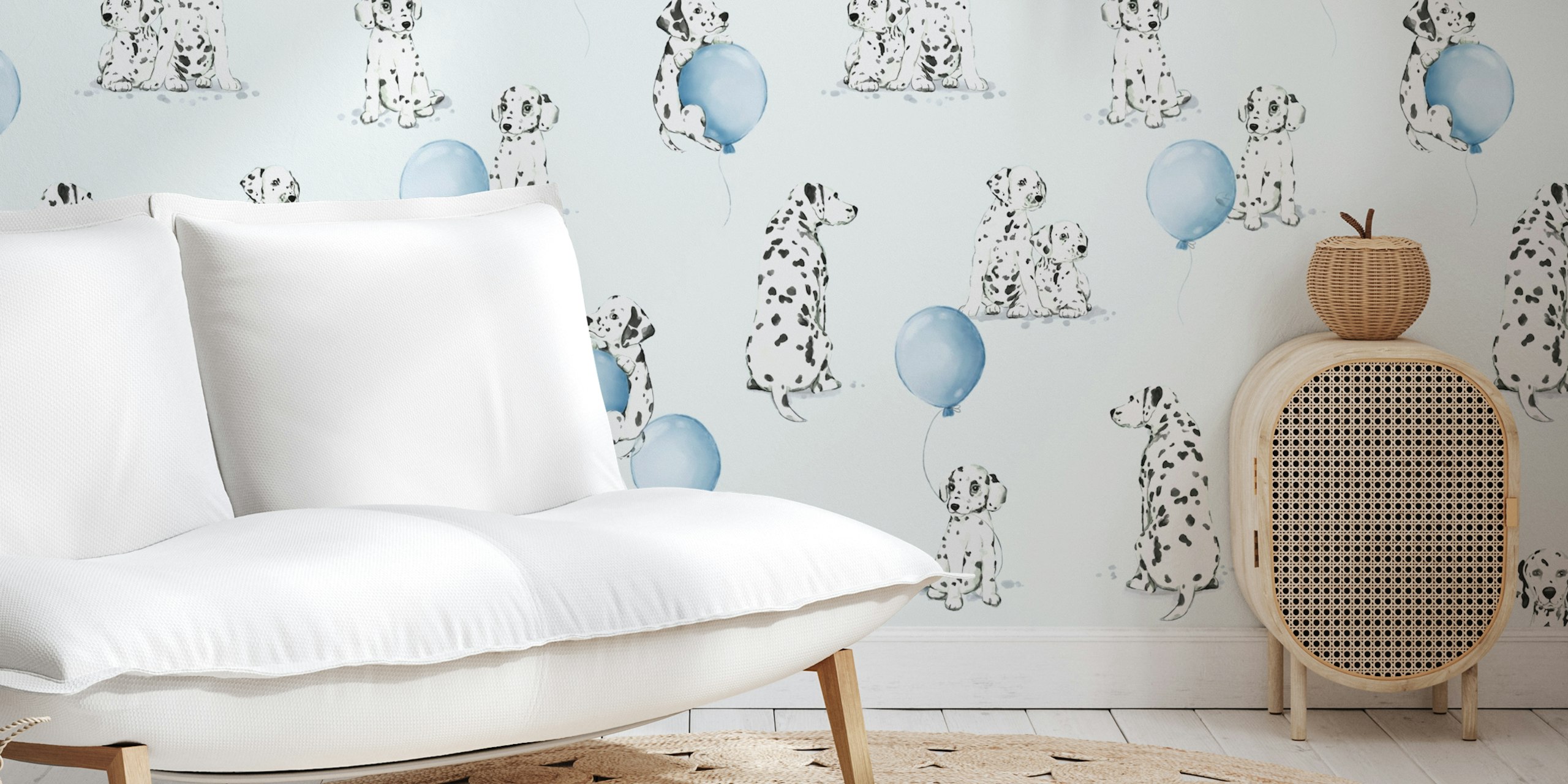 Dalmatians blue wallpaper pattern