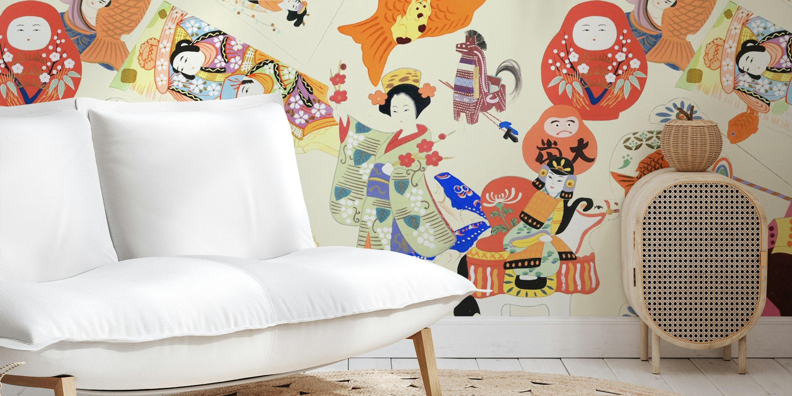 Kaonashi wallpaper displayed in a room