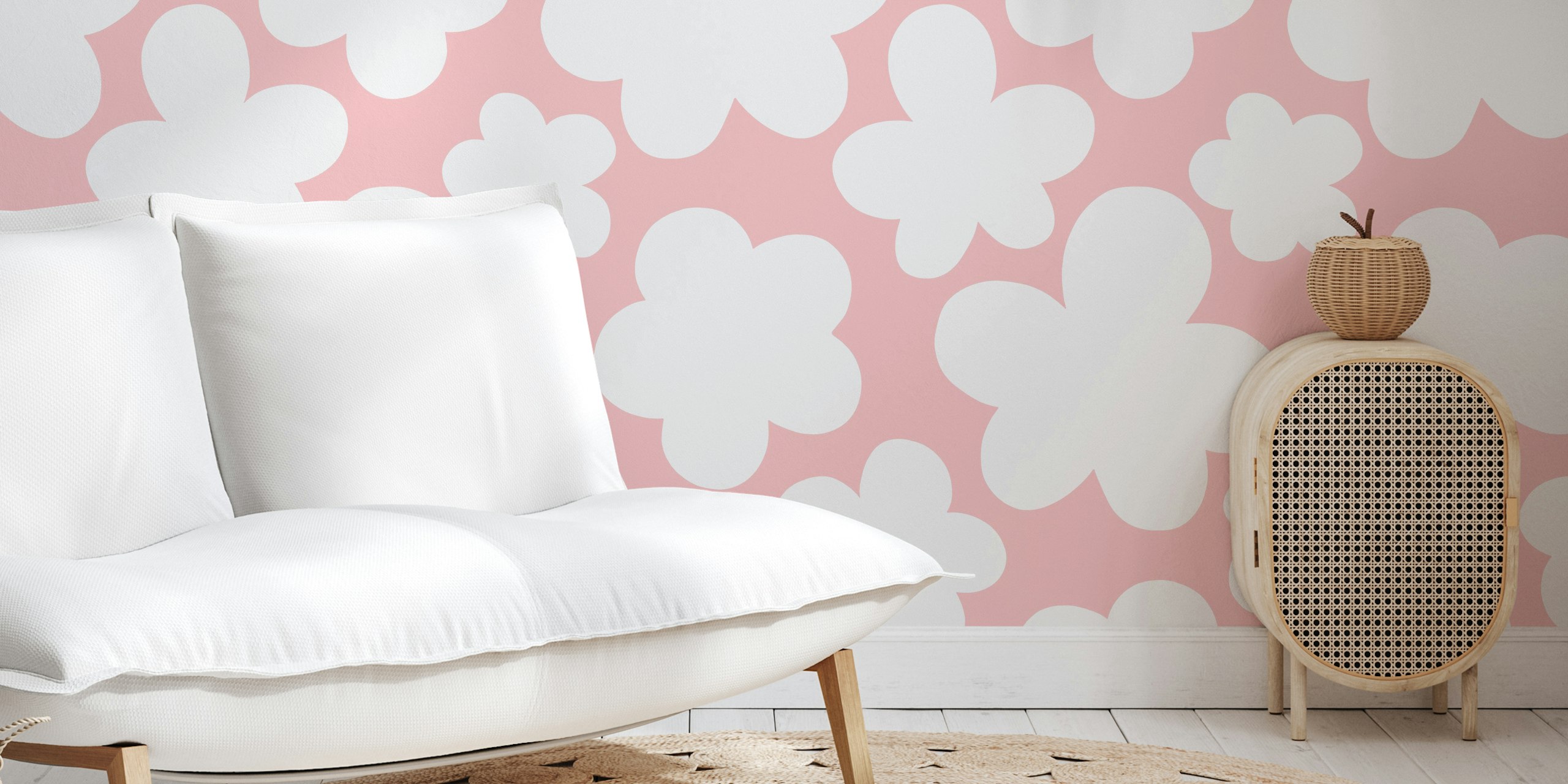 Carta da parati Bebe Scandi Clouds in una stanza