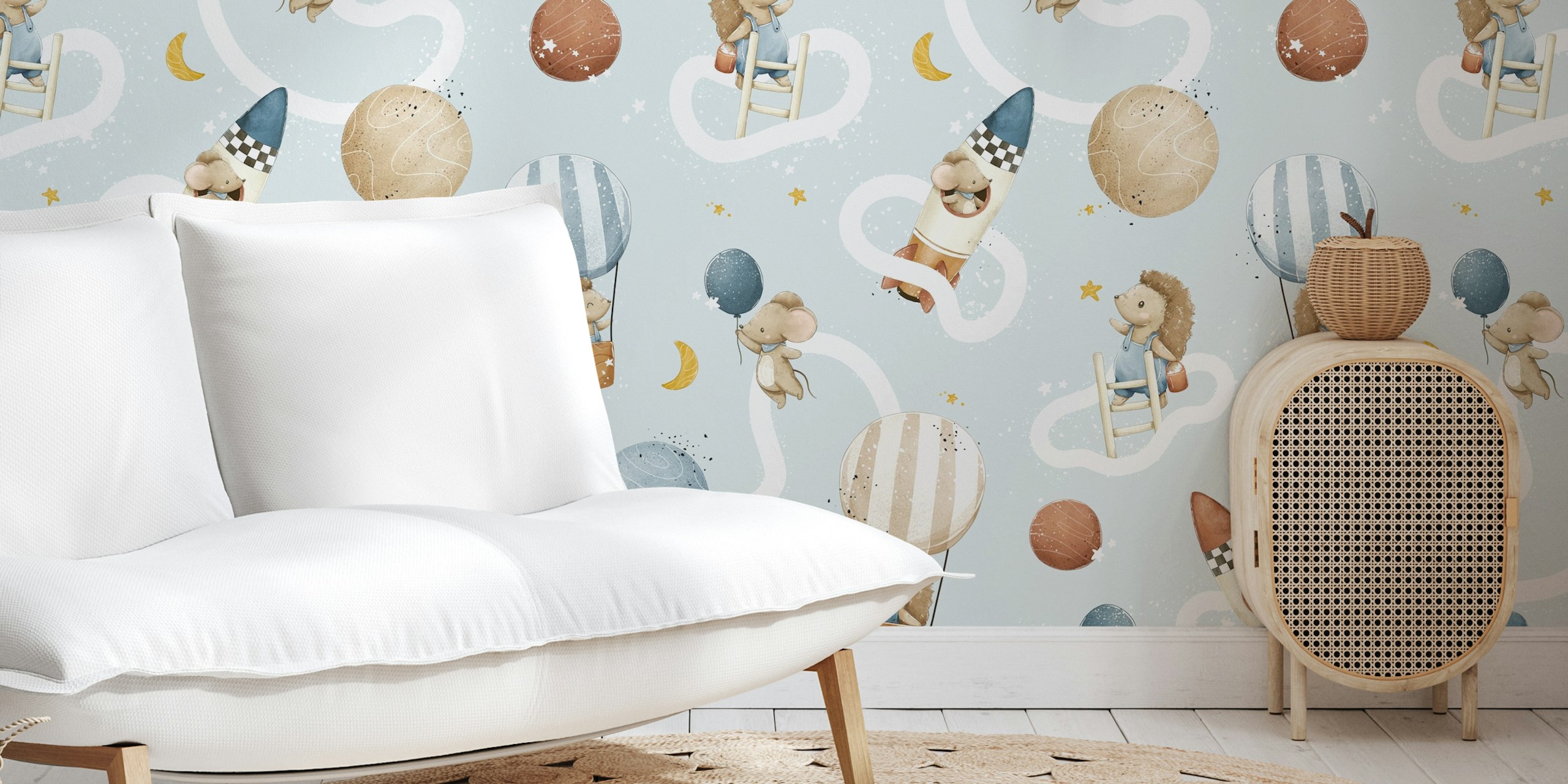 Cuteness Beyond Gravity behang in een kamer