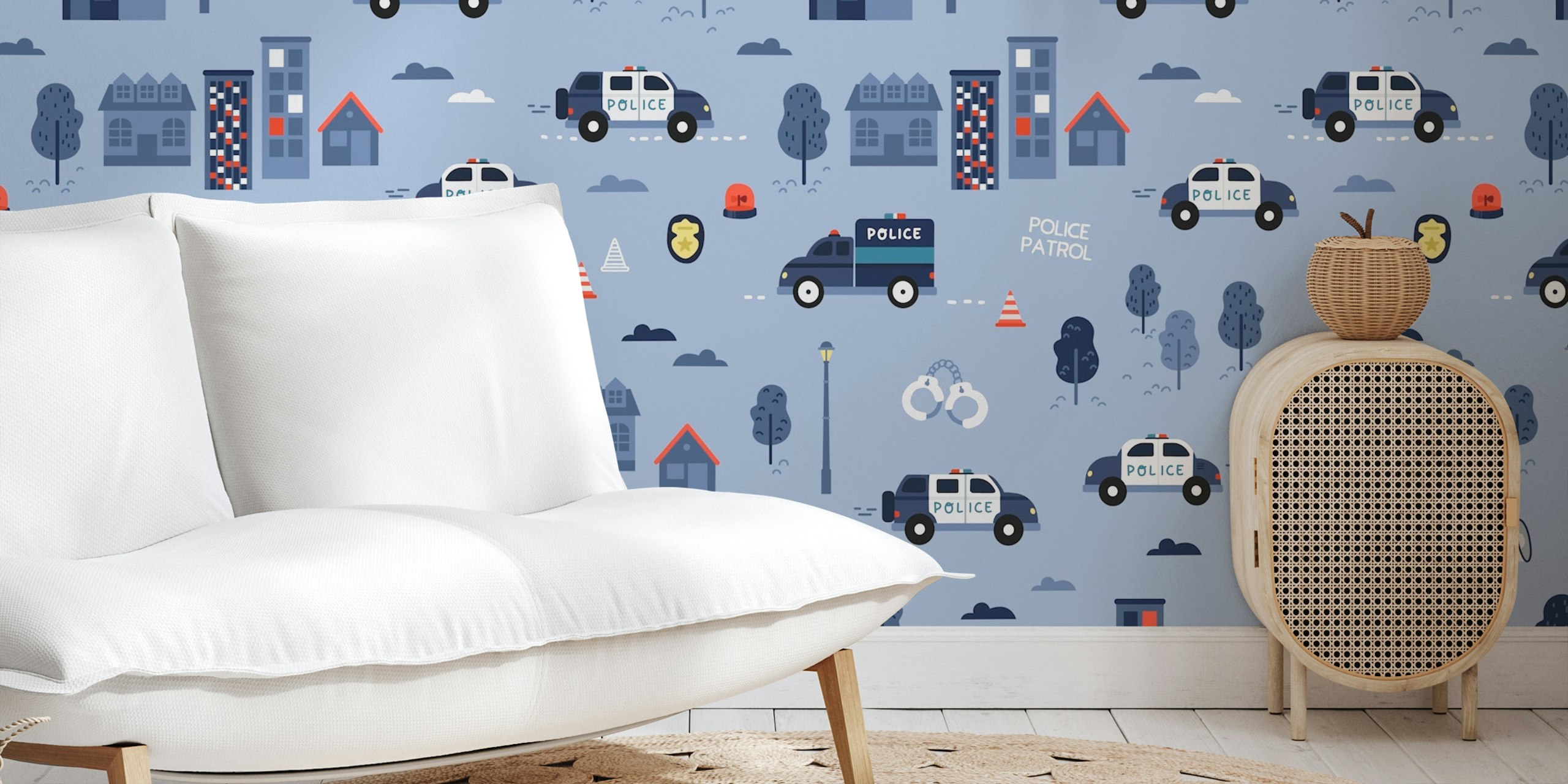 Police Patrol wallpaper design in room