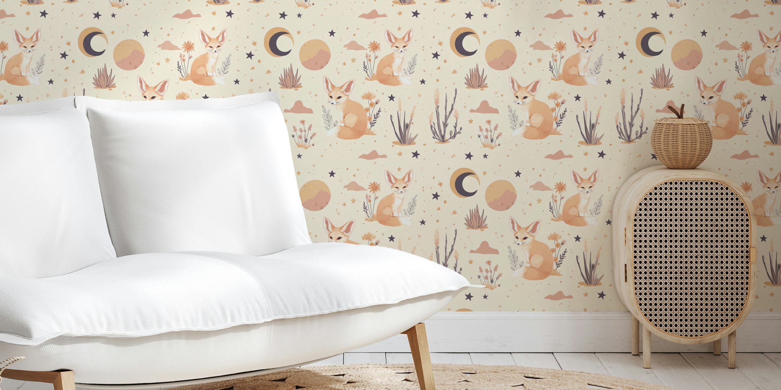 Fennec Fox in the Stars design della carta da parati