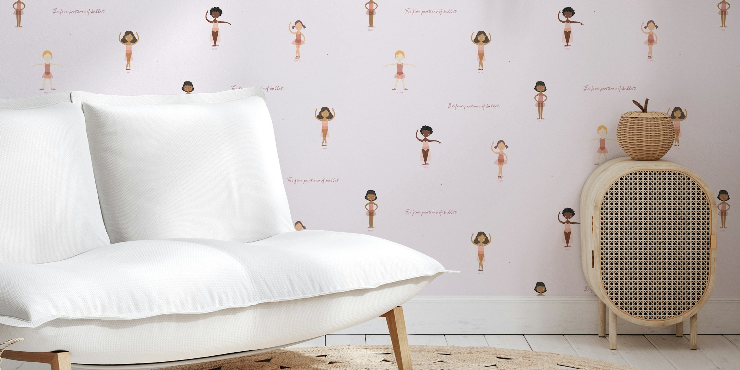 Charming Ballet Poses medium scale tapetti huoneessa