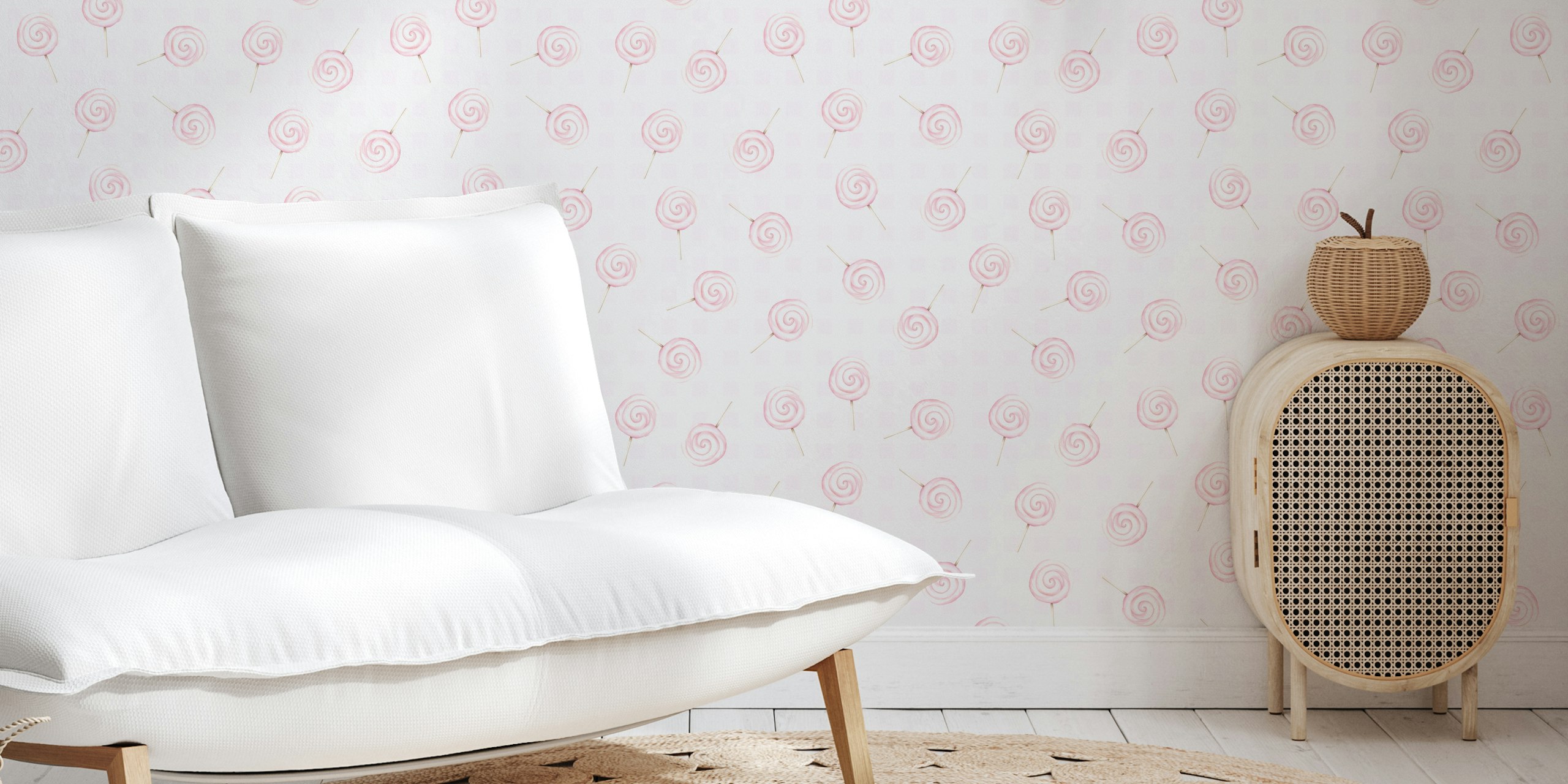 Gingham pink wallpaper με χορευτικά γλειφιτζούρια