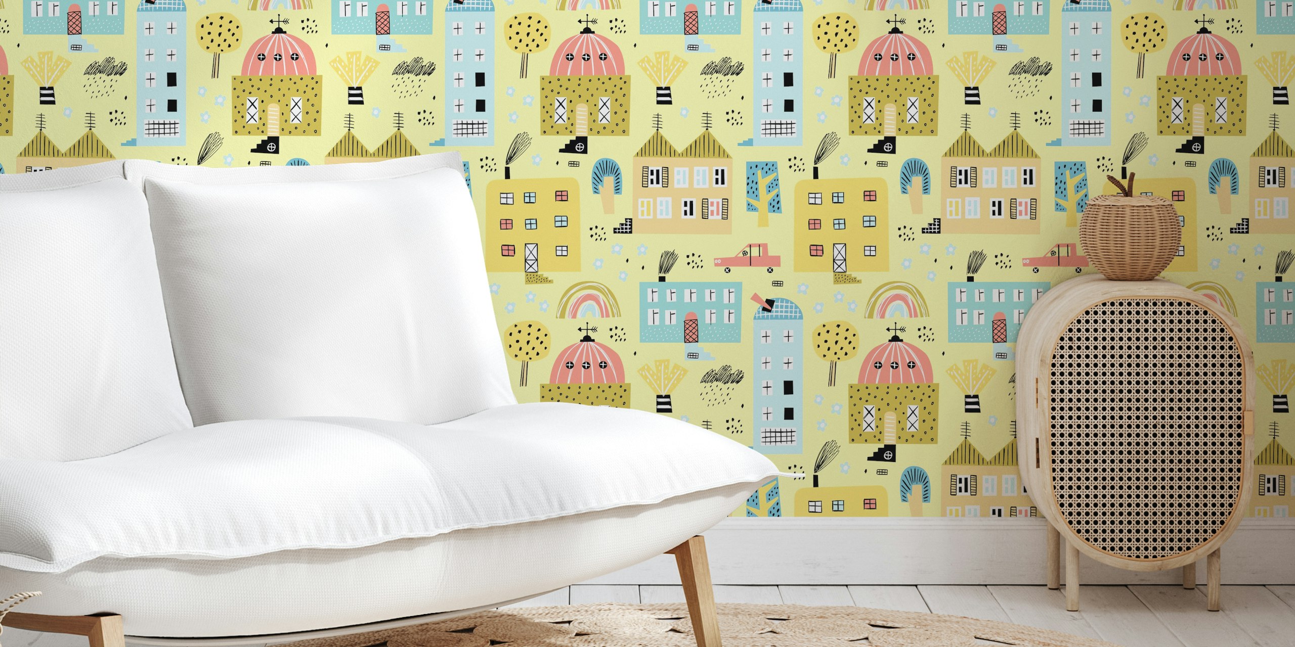 Design de papier peint Playful Building Patterns