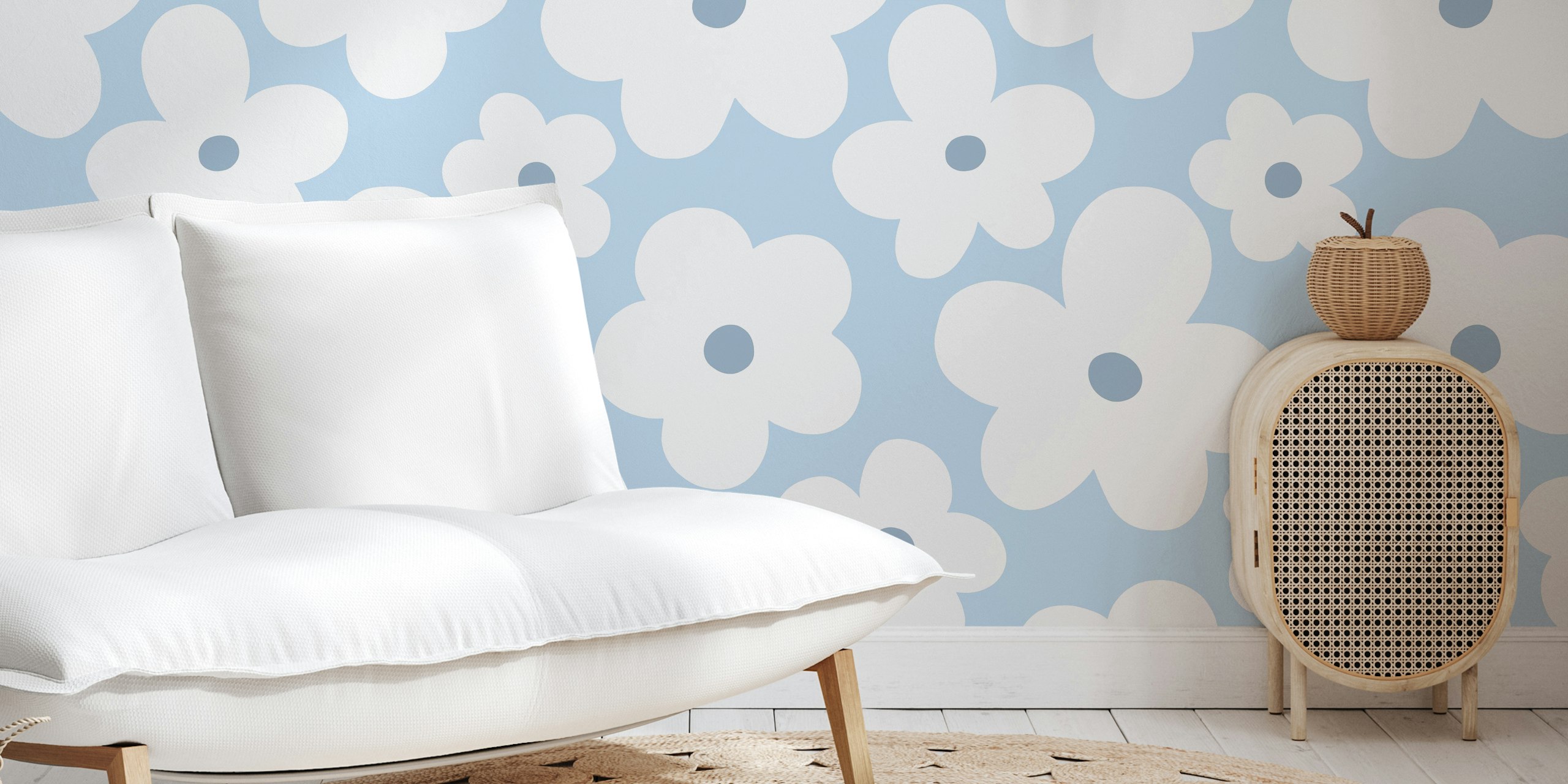 Ταπετσαρία Lulu Scandi Flowers σε δωμάτιο