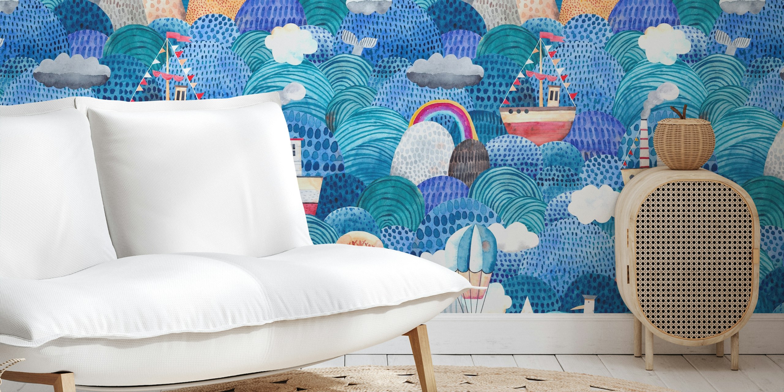 At sea design della carta da parati in una stanza