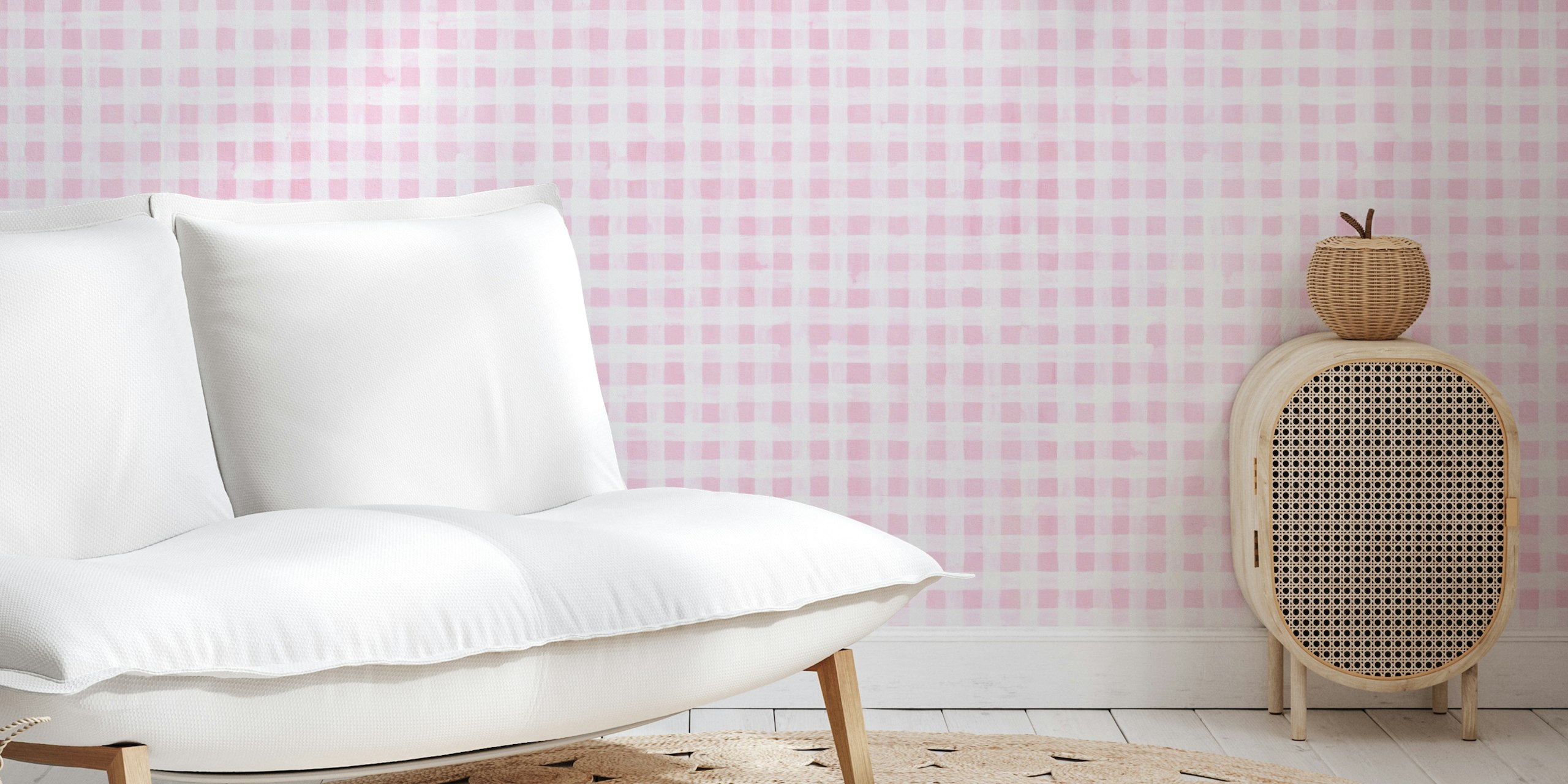 Pink checkered pattern wallpaper