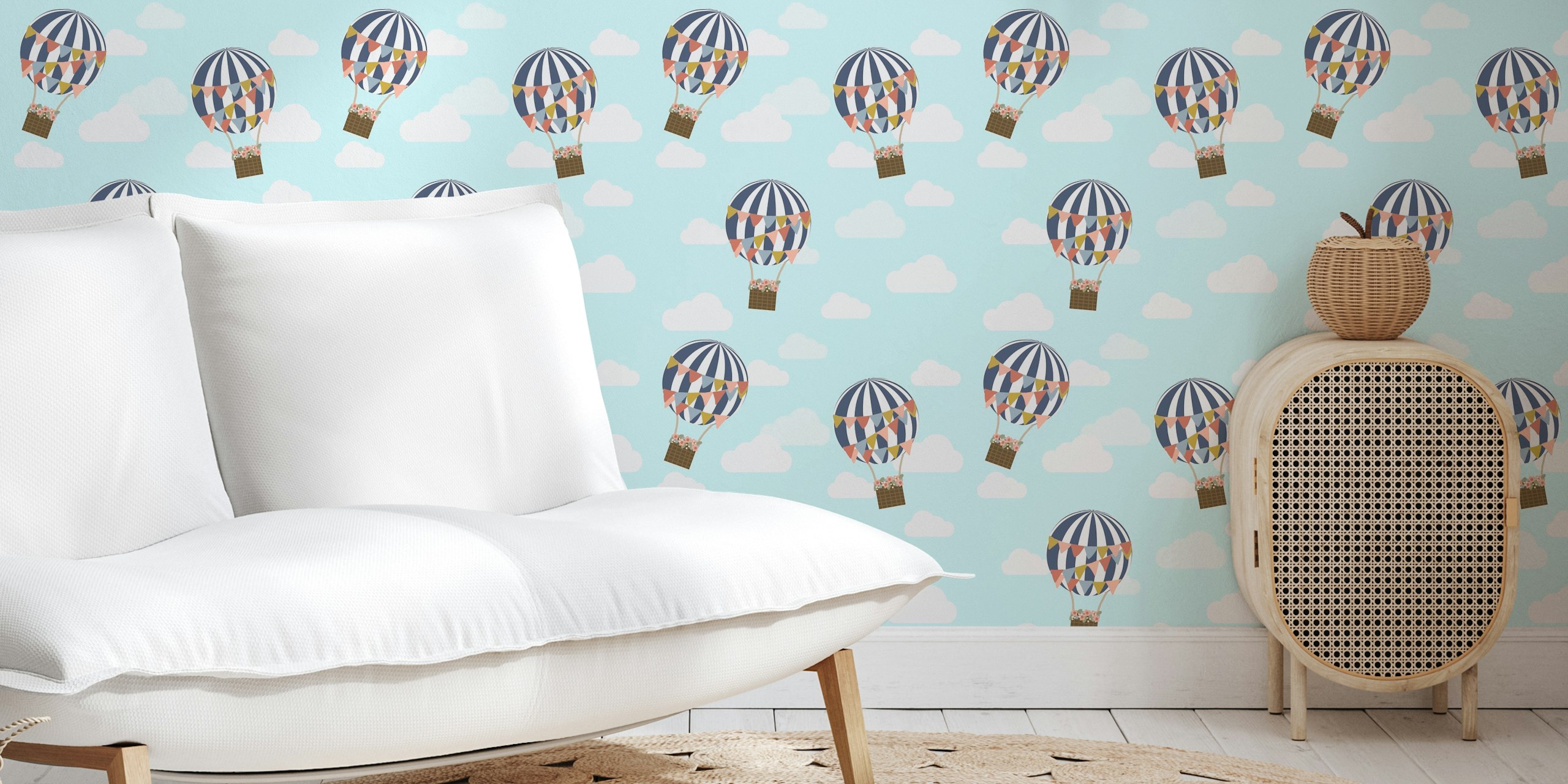 Floral Hot Air Balloon tapetti huoneessa
