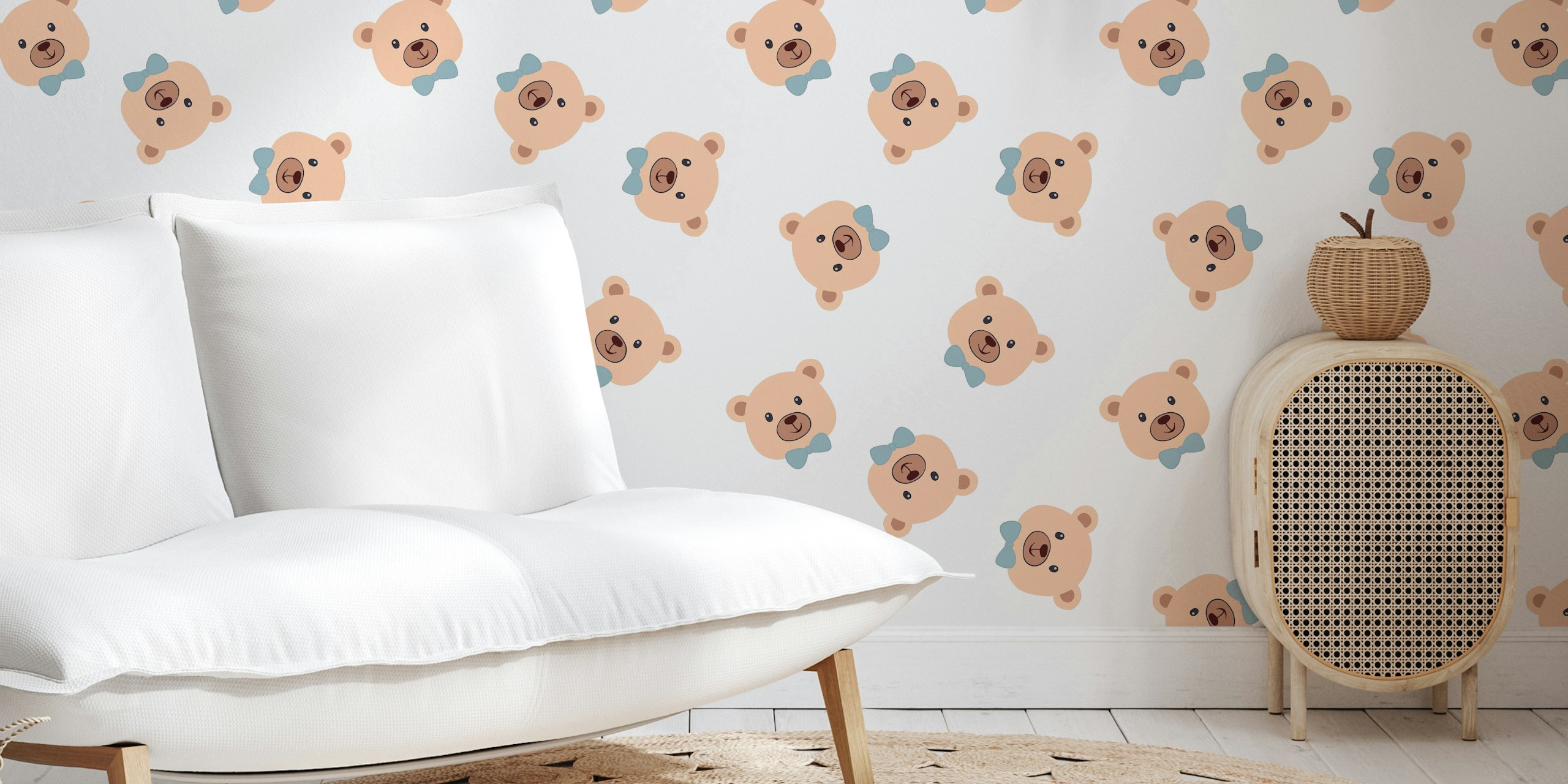 Cute bear with bow tie design tapet
