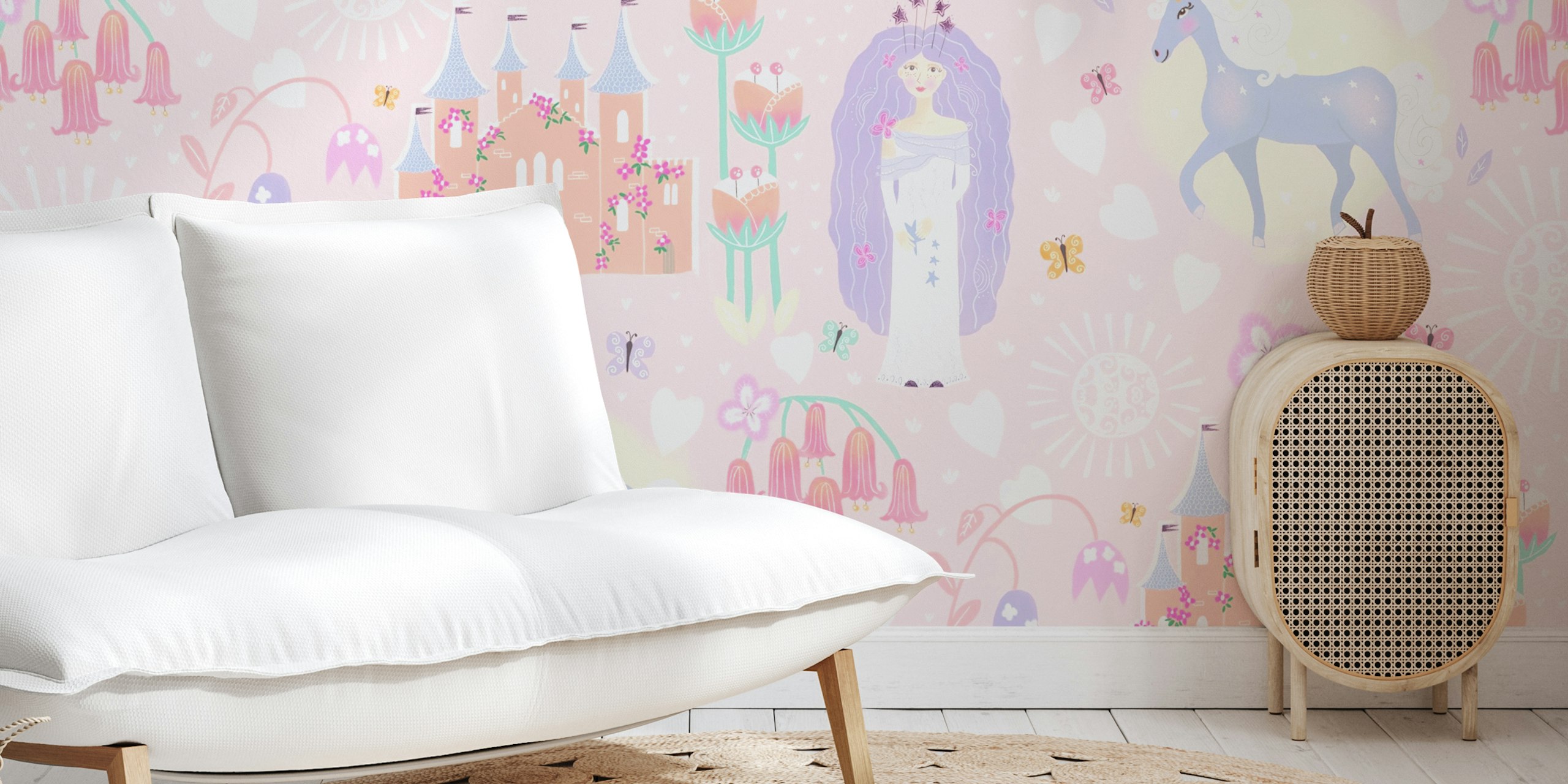 Princess Lia & Cherry the Unicorn papier peint dans une pièce