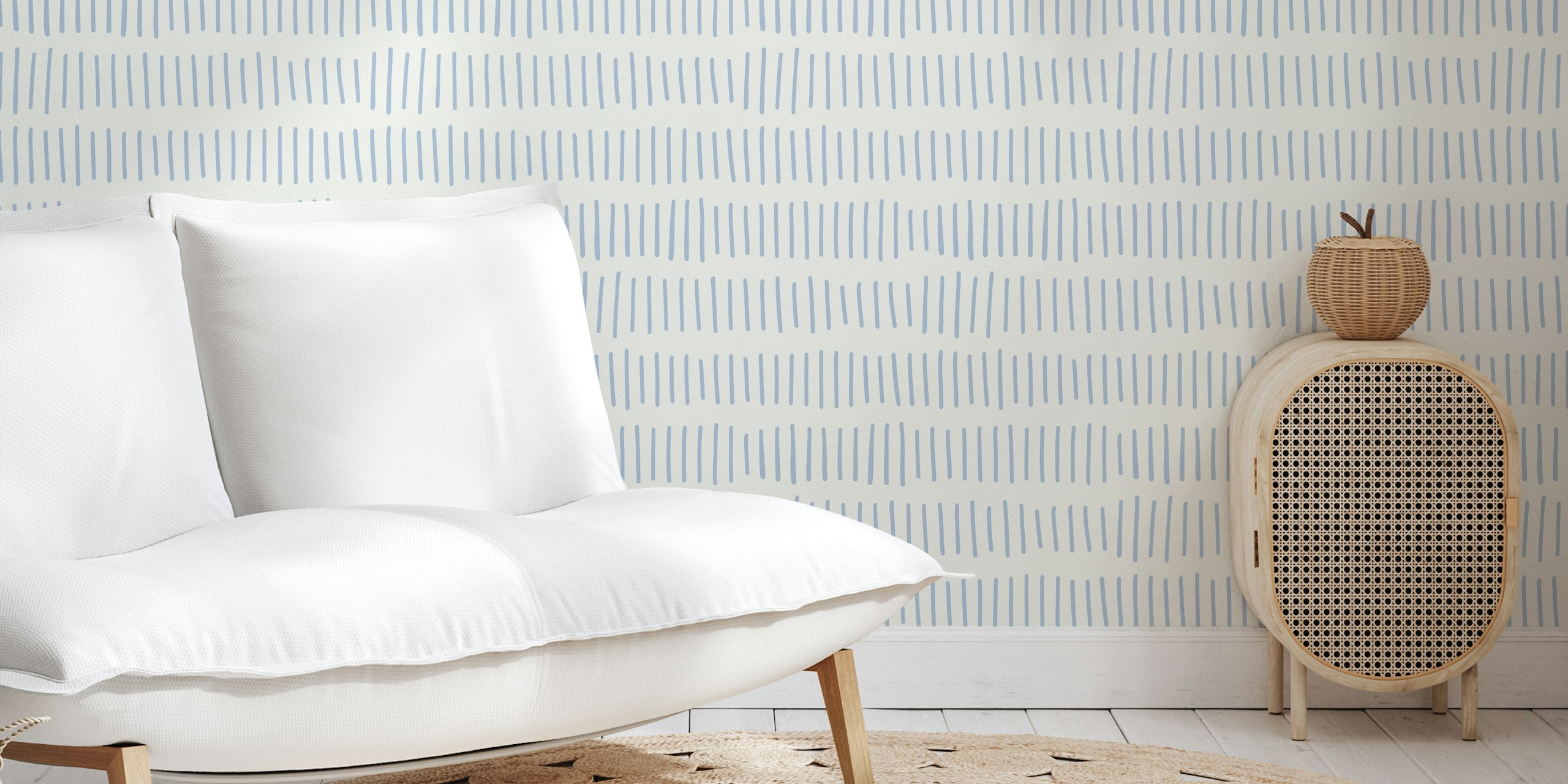 Light blue vertical stripes on white background wallpaper
