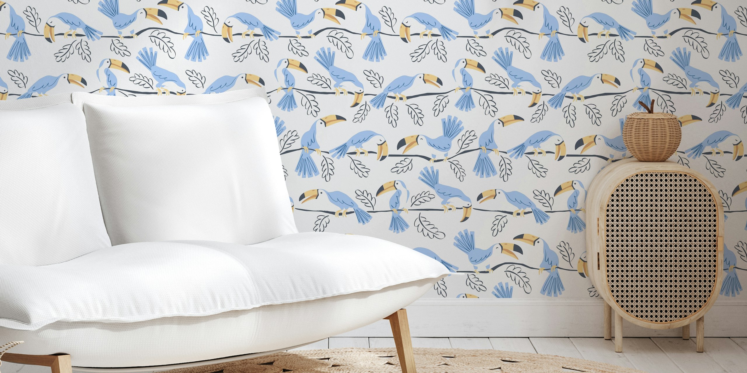 Toucan stripe tapet i et rum
