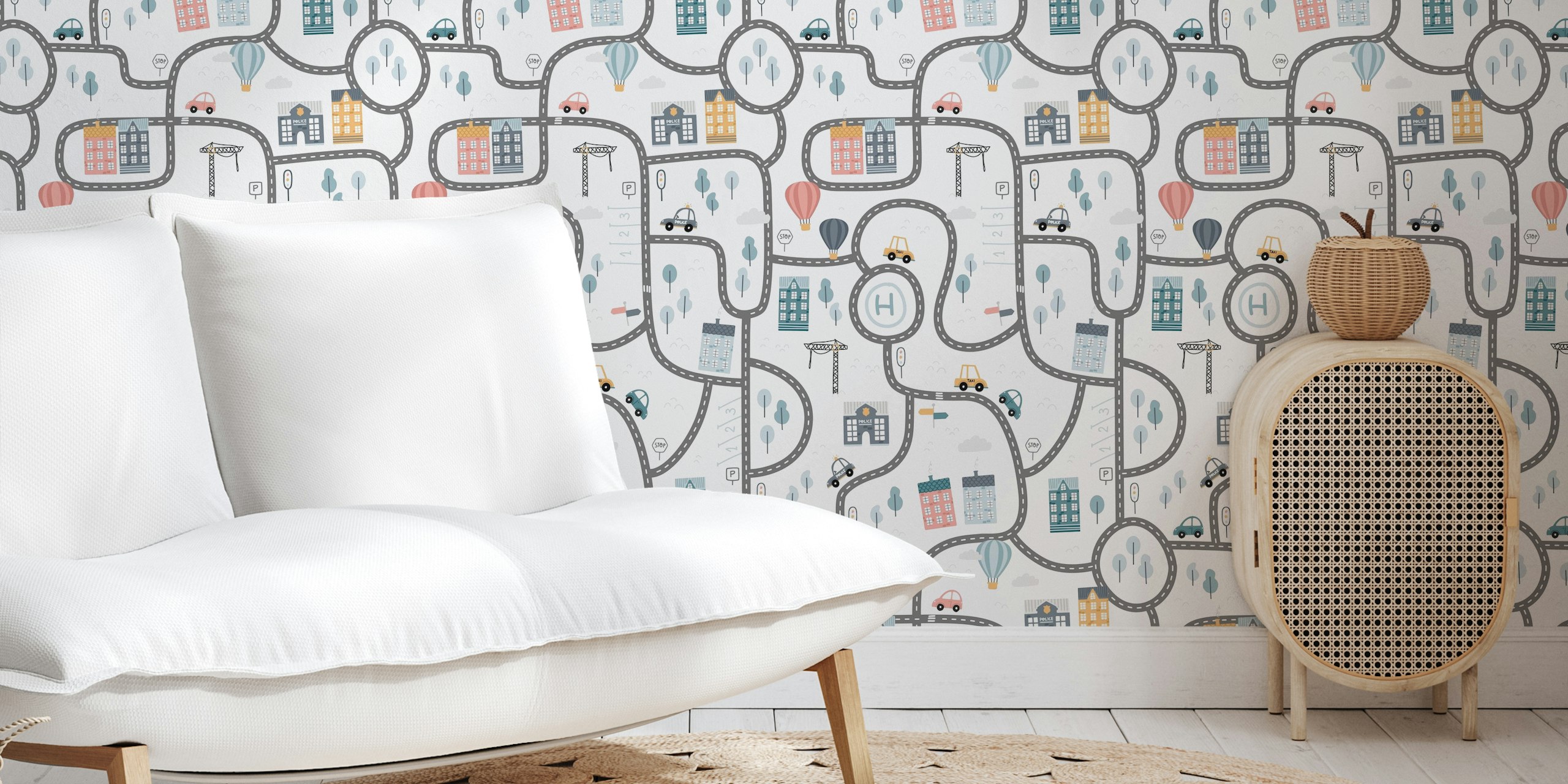 Tapeta City Roads w kolorowym pokoju