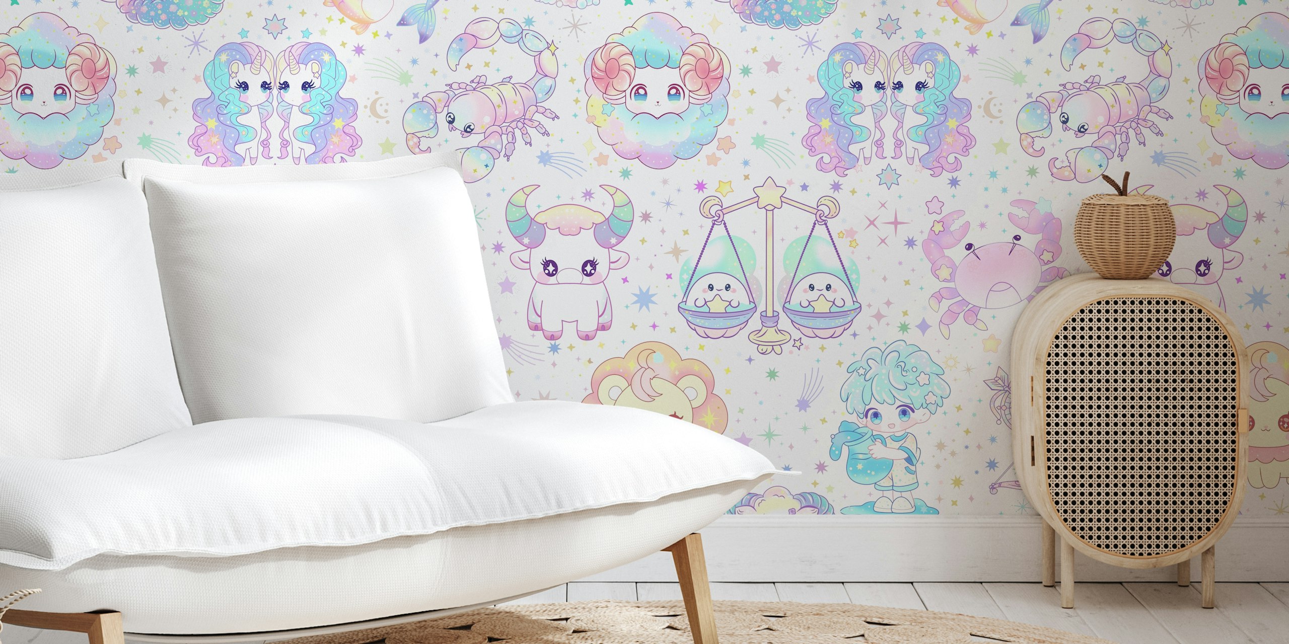 Cute Kawaii Zodiac wallpaper in a room