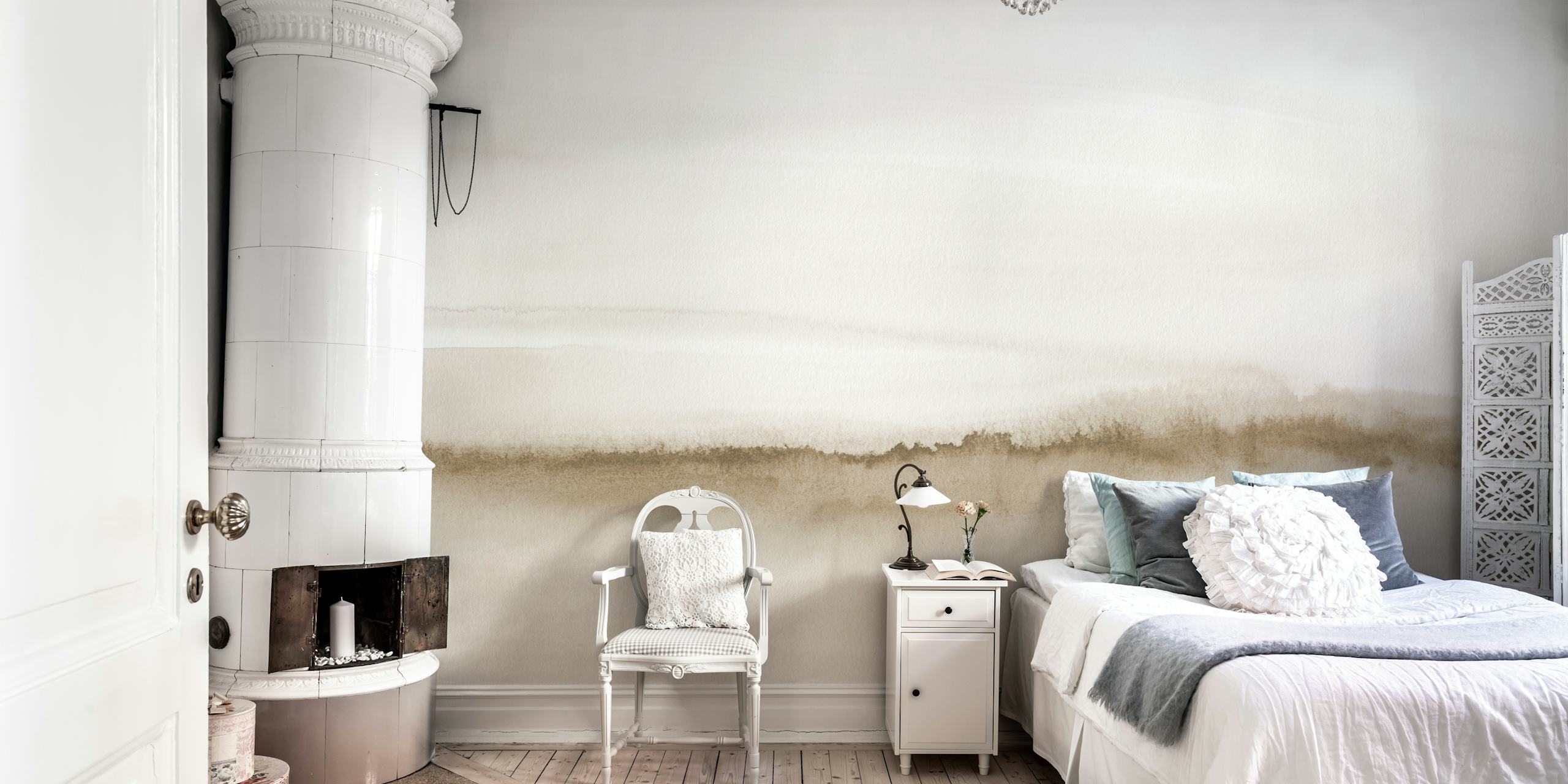 Tapeta Sepia watercolor landscape w pokoju