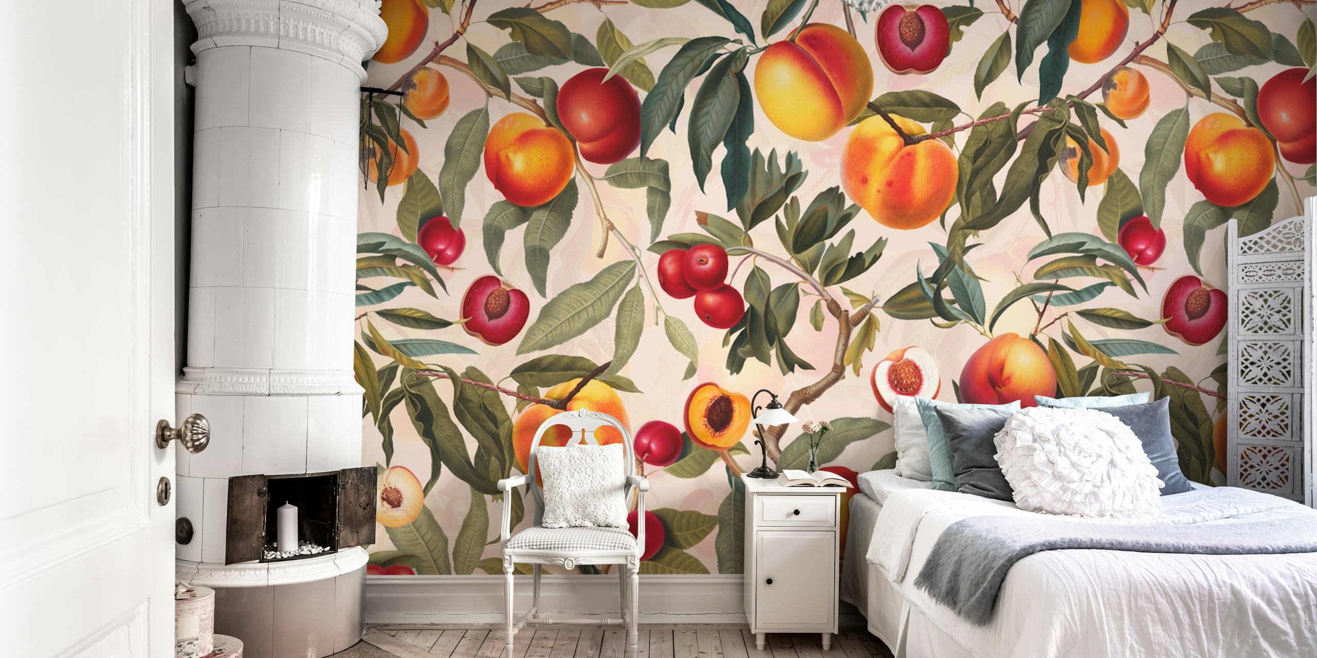 Vintage Fruit Pattern XXIII - Uniká tapeta s ovocným vzorem