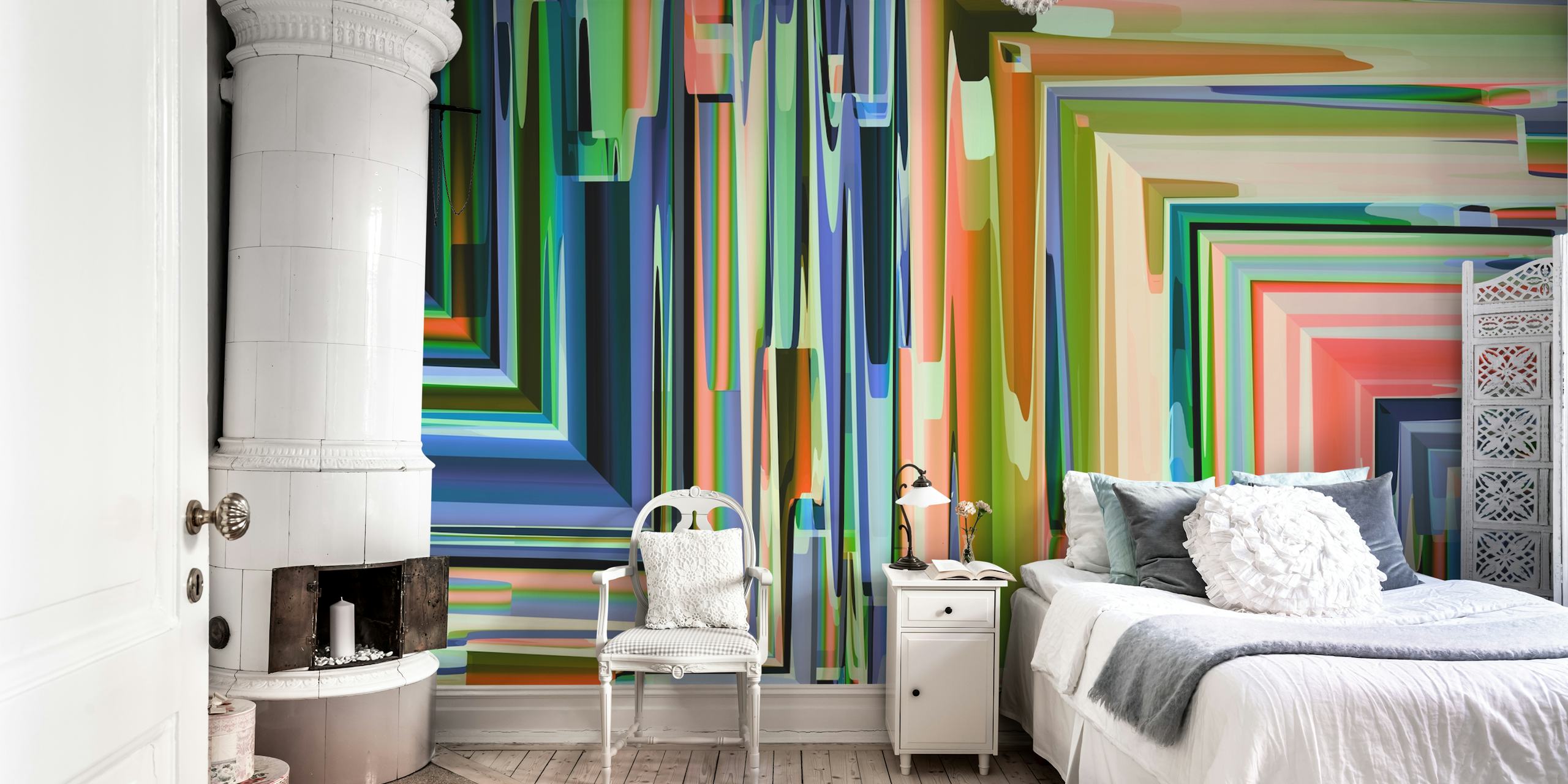 Colorful Frames wallpaper in room setting