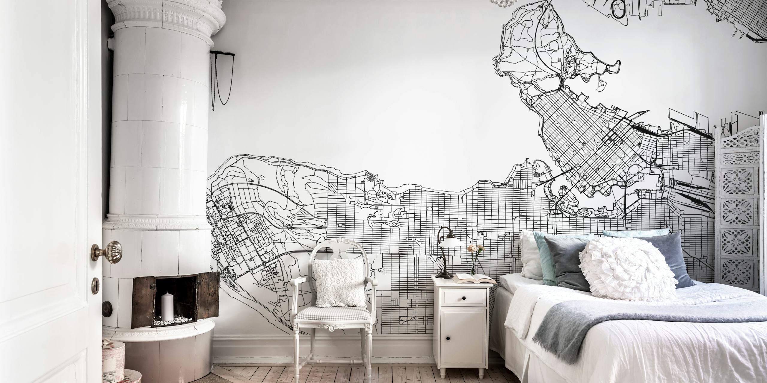 Vancouver Map tapet i en moderne indstilling