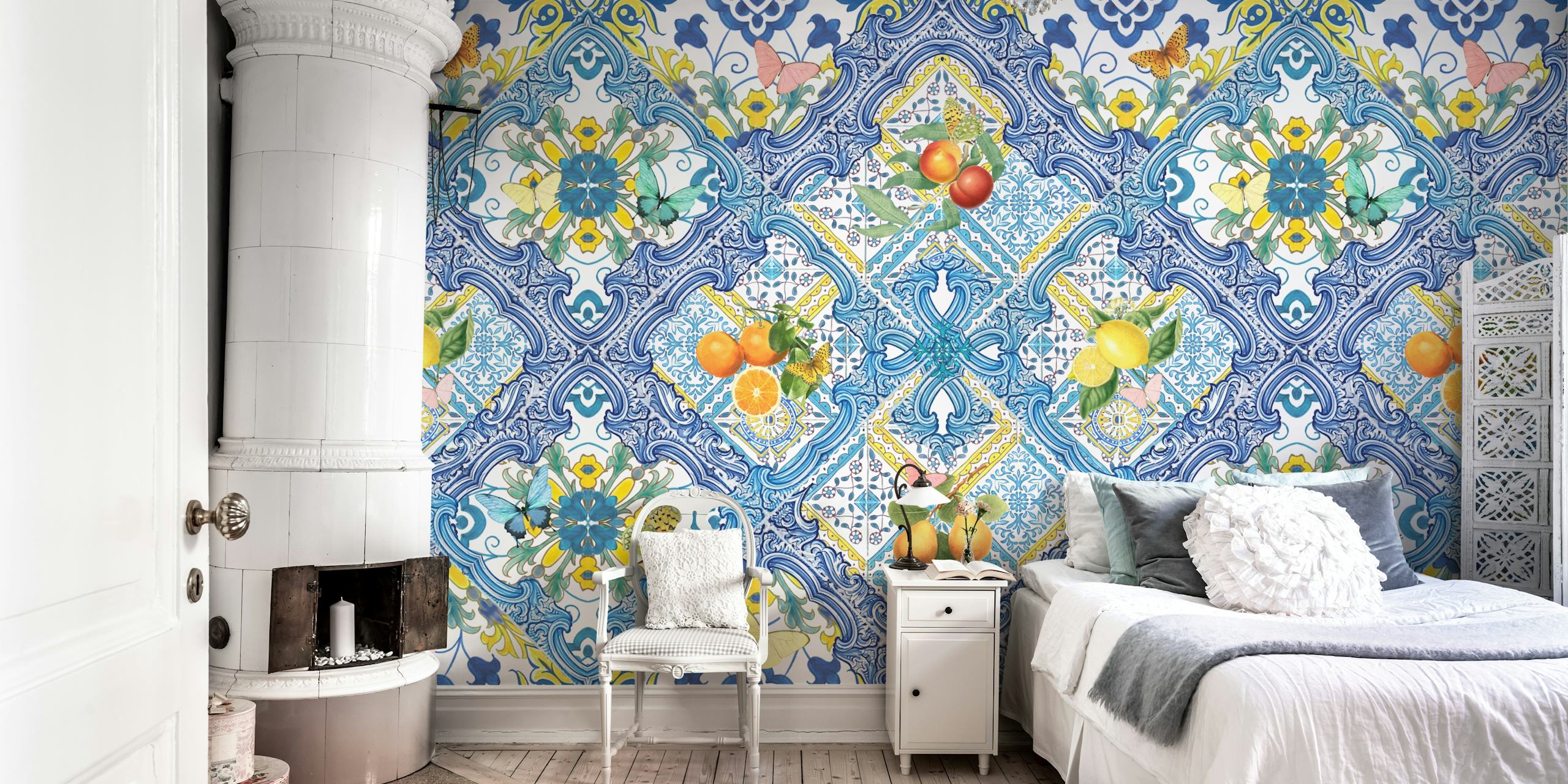 Mediterranean wallpaper con arance