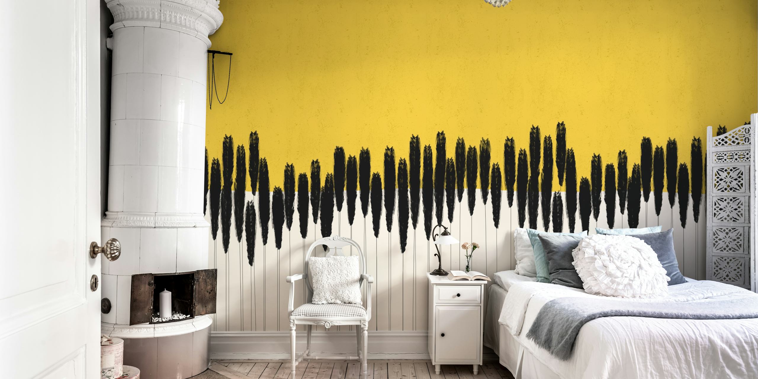 Carta da parati Golden Horizon in una stanza